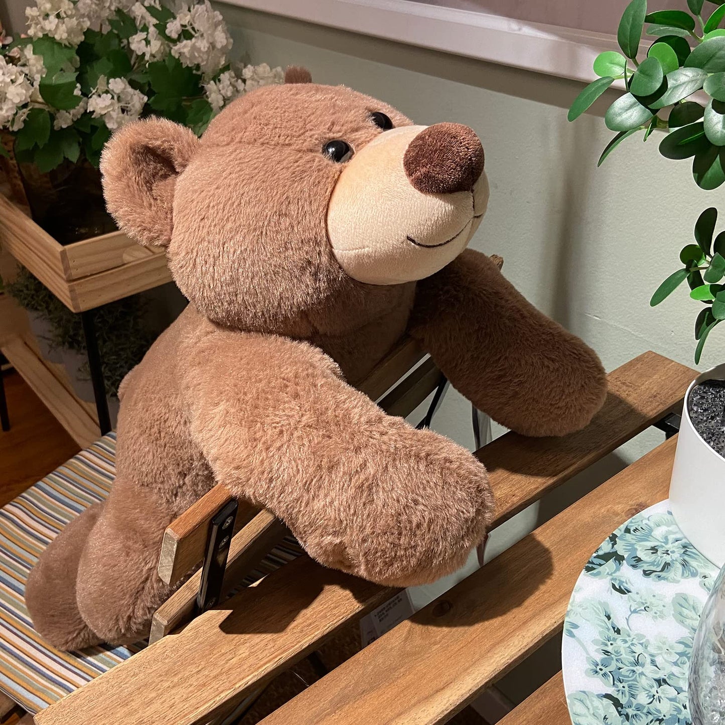 Fiosnow Weighted Stuffed Animals for Adults Brown Bear 3.5lbs 24" Weighted Plush Animals for Kids Throw Pillow Hugging Toys