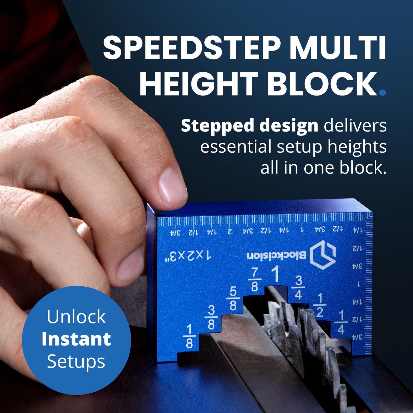 ELEON Blockcision Setup Blocks Woodworking Tools 16 PCS - Height Gauge Set with Easy Spacer Block - Stepped Level Design - Precision Ruler-Marked Setup Bars for Router Table Saw Accessories with Case