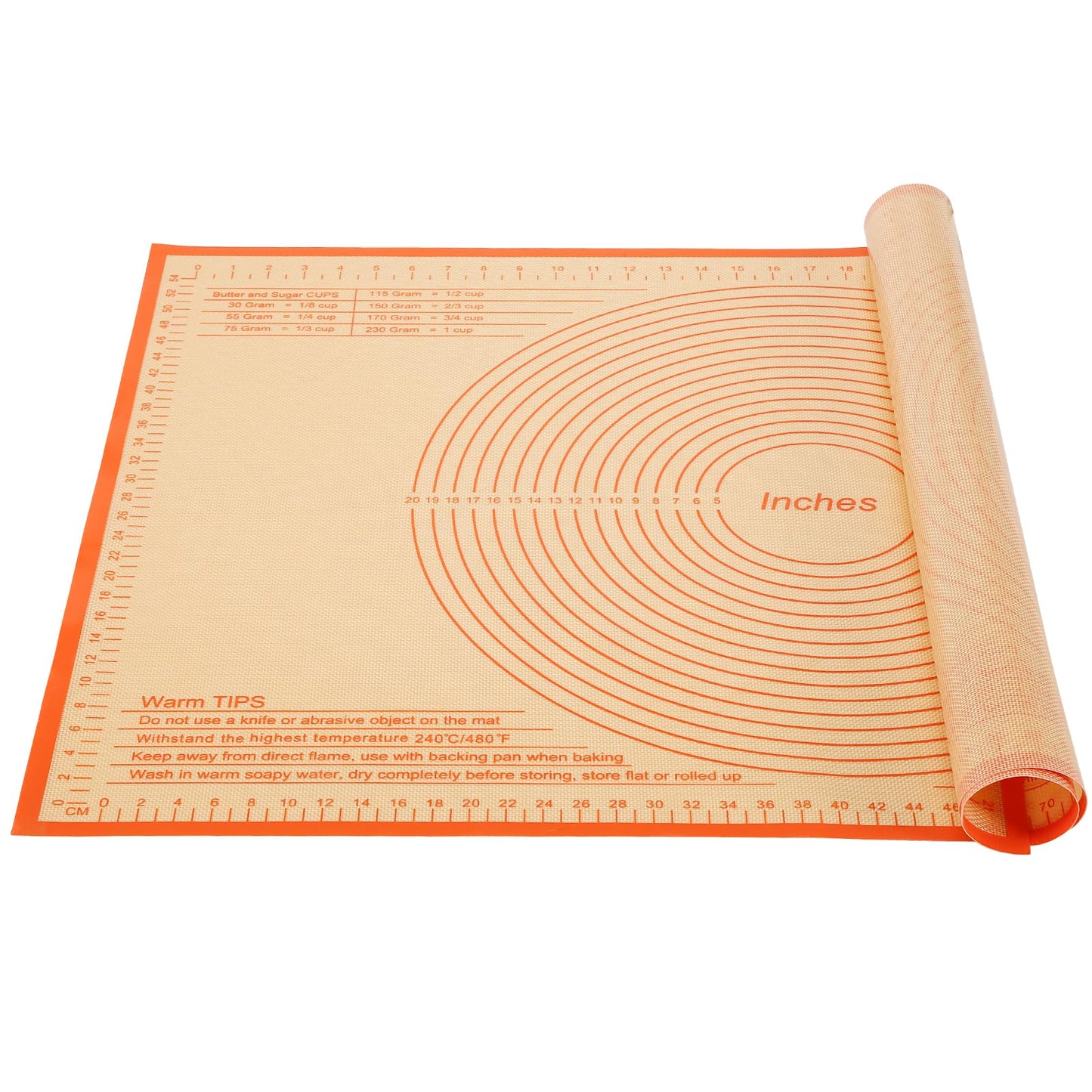 Silicone Pastry Mat 34x26 Inch Nonstick Baking Mat -Perfect for Doug, Pastry, Bread, Dough Rolling, Kneading Board, Pie Crust, Fondant, Pasta/Pizza, Kitchen Counter Mat