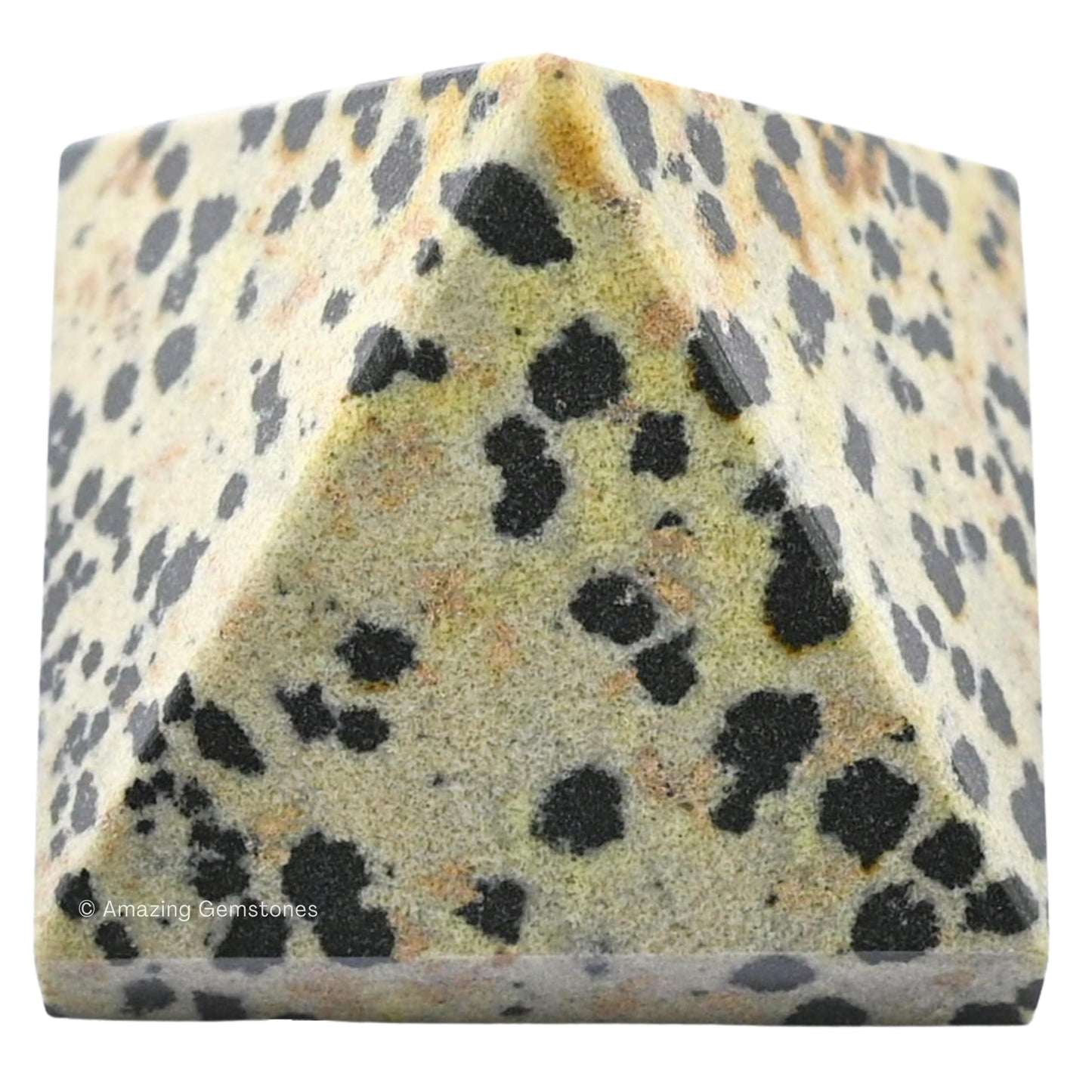Amazing Gemstone Dalmatian Jasper Pyramid Crystal Healing Stones - 1.5" Great Pyramid Figurine of Natural Stone Pyramid for Meditation, Reiki, Chakra Balancing and Crystal Pyramids Grid