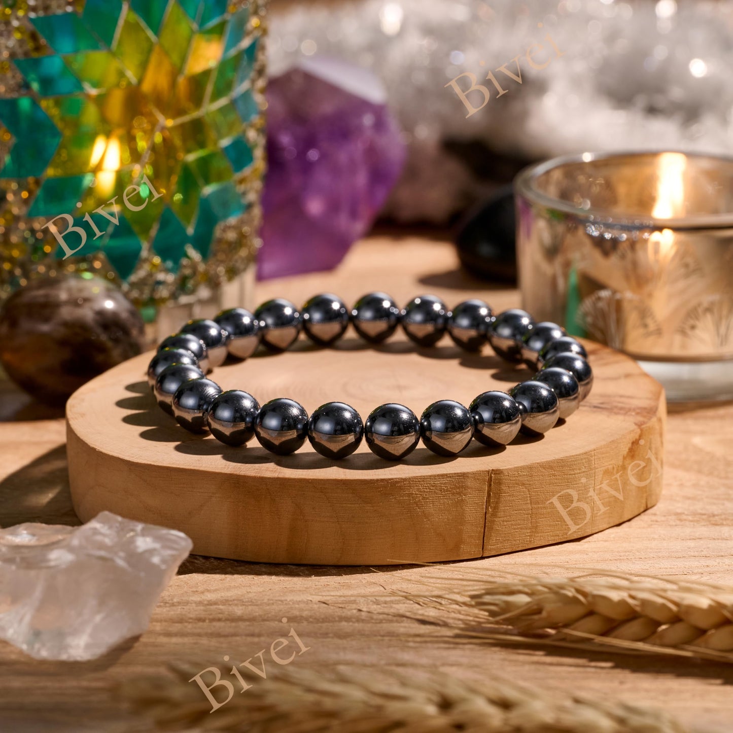 Terahertz - Energy Boost - 8mm Beaded Bracelets for Women Handmade Semi Precious Natural Stone Stretch Elastic Jewelry Yoga Protection Gifts