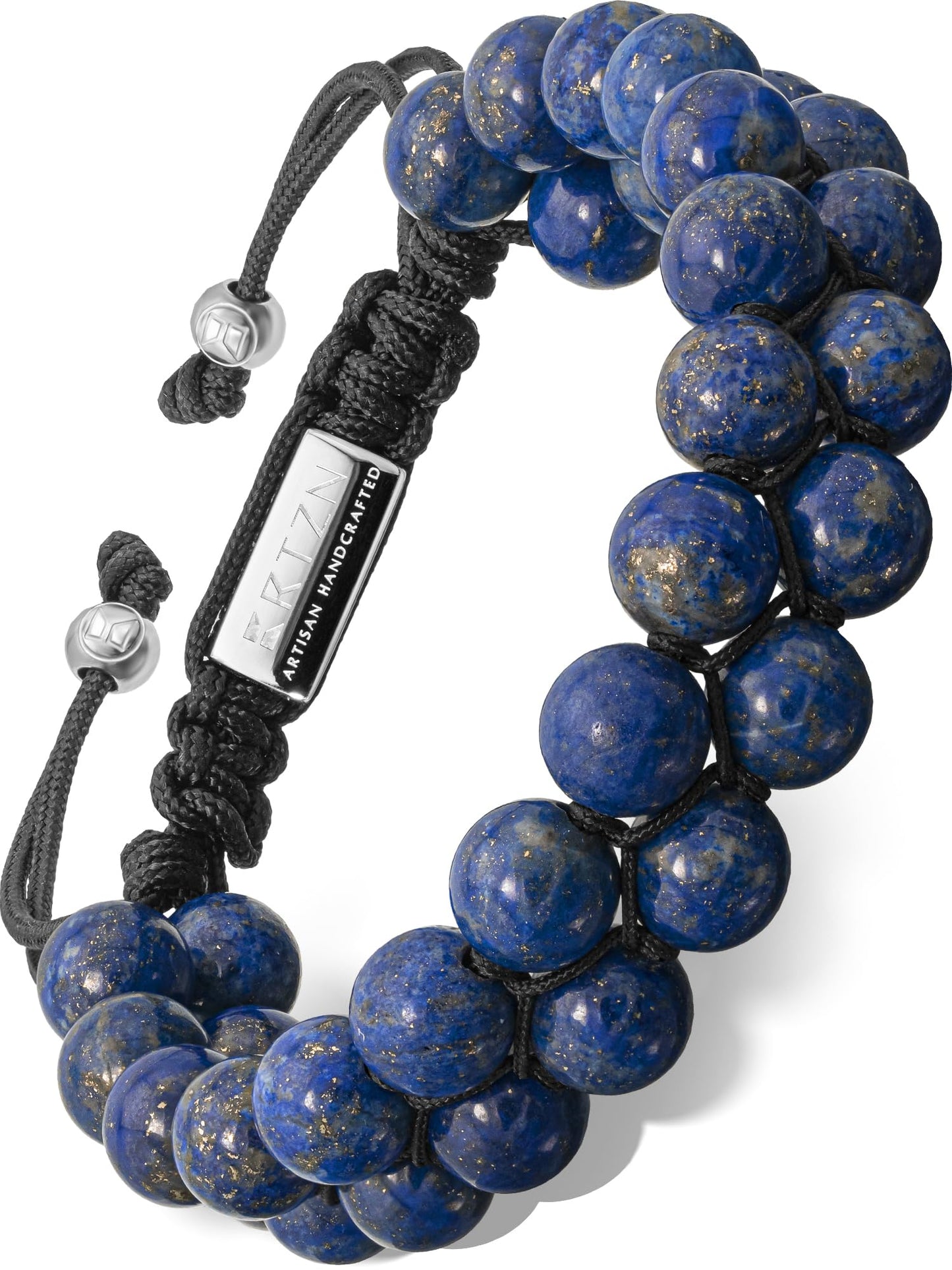 RTZN® Lapis Lazuli Bracelet for Men – Premium Artisan Handcrafted Authentic Blue Lapis Lazuli Mala Bead Bracelet – Adjustable Beaded Bracelets for Men (Morocco)