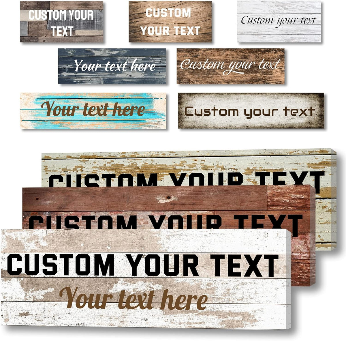 LZIMU Custom Signs for Wall Personalized Canvas Prints Sign with Your Text Customized Family Sign Wall Art for Rustic Farmhouse Home Decor (12"x24")