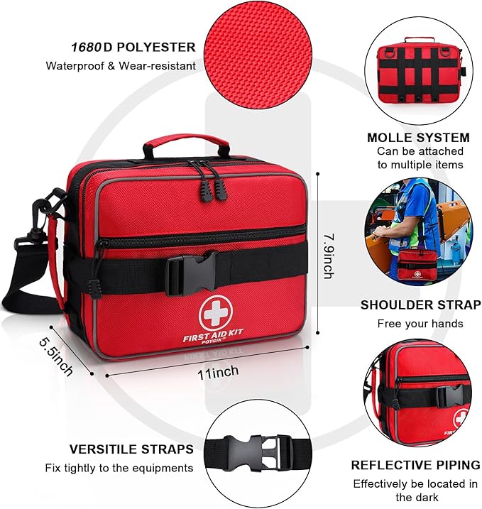 Premium 420 Piece Large First Aid Kit for Home, Car, Travel, Camping, Truck, Hiking, Sports, Office, Vehicle & Outdoor Emergencies - Emergency Medical Kits, Businesses & Home Medical Supplies