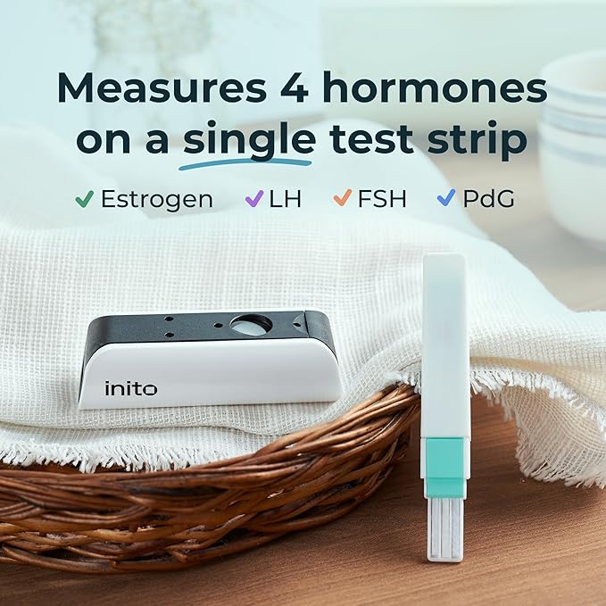 Inito Fertility Monitor & Hormone Tracker for Women | Estrogen, LH, PdG (Urine Metabolite of progesterone), FSH | Track and Confirm Ovulation | Includes 15 Test Strips (iPhone 7/8 / SE2020)