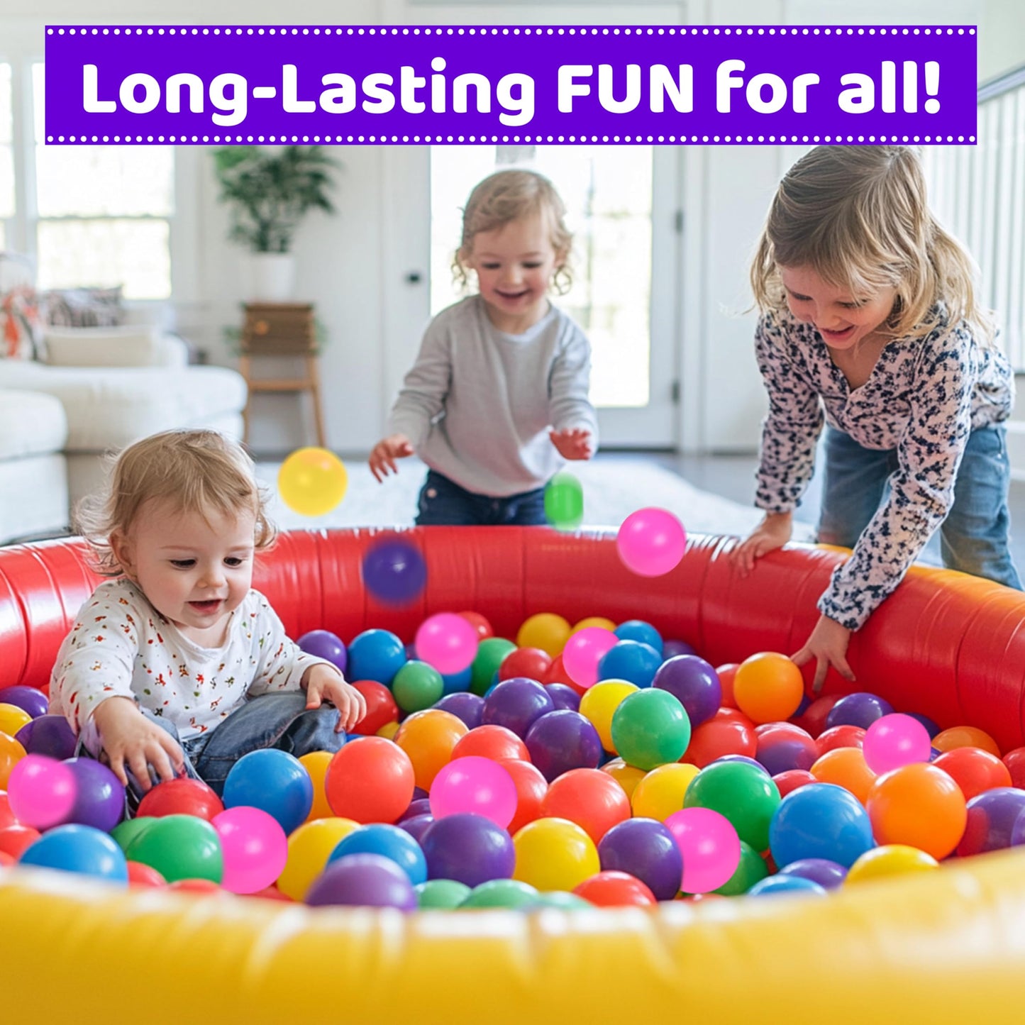 200 Ball Pit Balls for Toddlers with Storage Bag - 7 Bright Colors, Great Play Toys for Tents, Pools, and Party