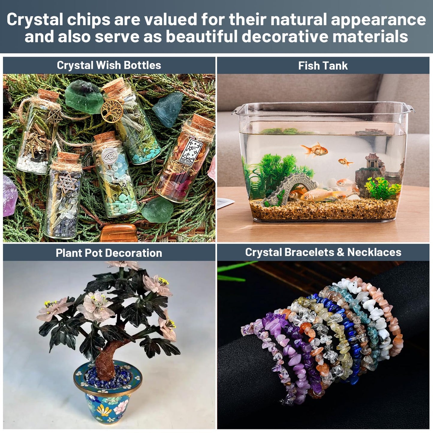 1.1lb Natural Crushed Blue Tiger Eye Crystal Tumbled Chips-Healing Crystals Chips Bulk, Crushed Crystal Gemstones for Crafts, Beautiful Package for Gift (Blue Tiger Eye)