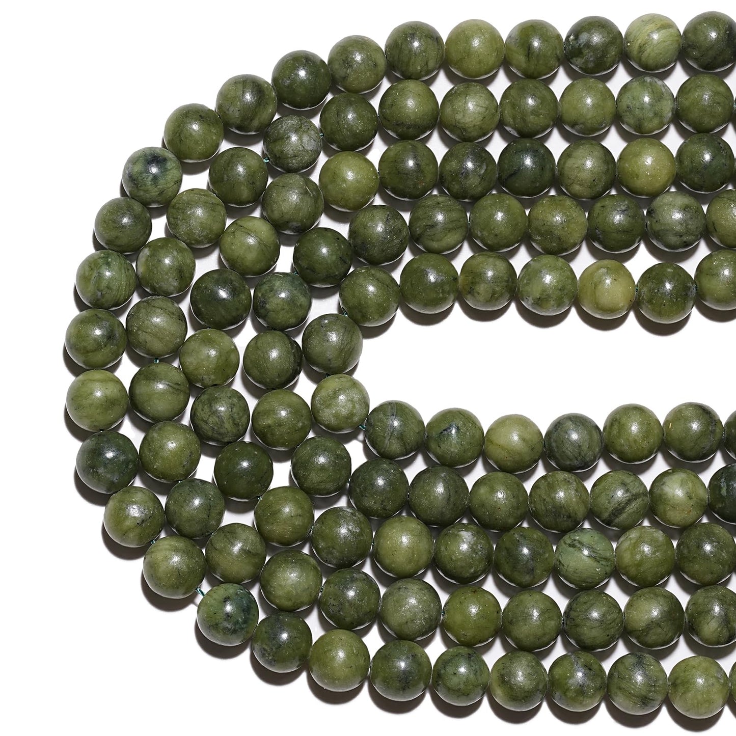 8mm Natural Taiwan Jade Gemstone Beads Polished Round Smooth Stone Beads for Bracelets Jewelry Making 15inch Loose Beads