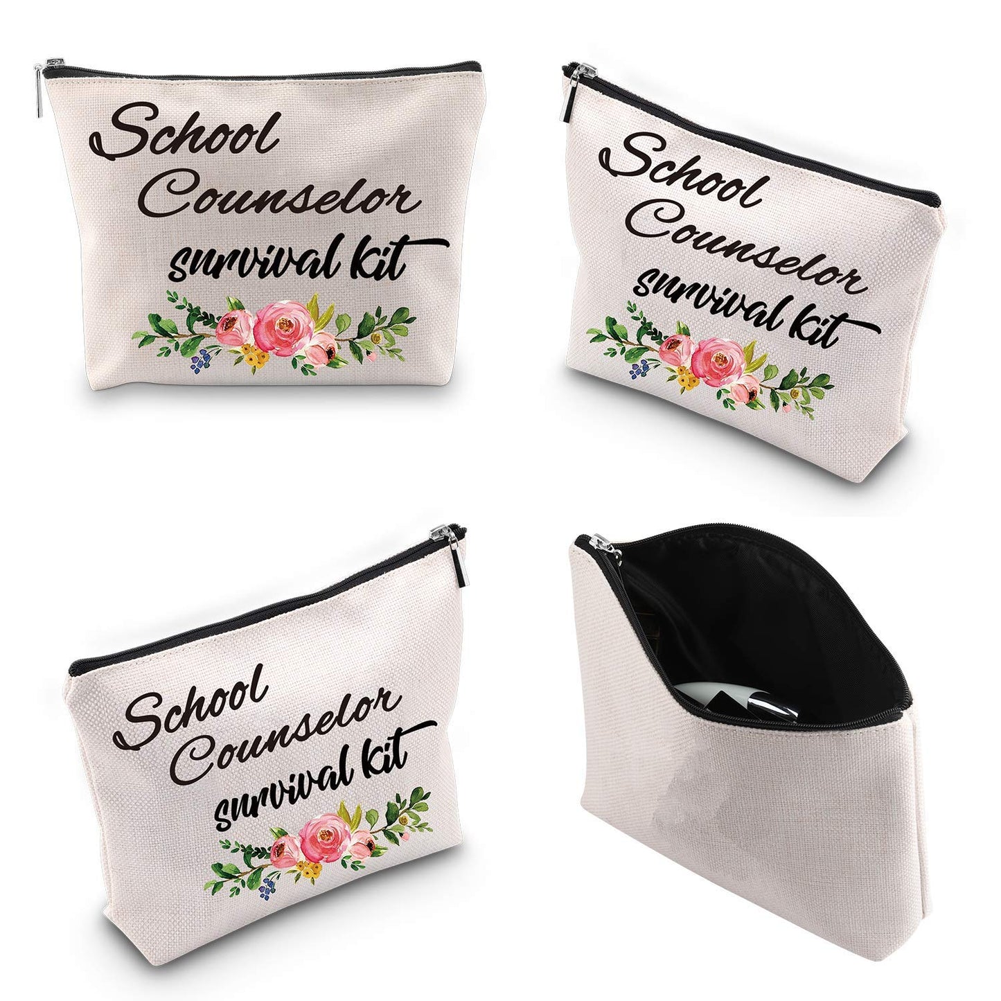 Generic WCGXKO School Counselor Gift Counselor Survival Kit Portable Travel Accessories Toiletry Bag Makeup Bag Talk Less Smile More