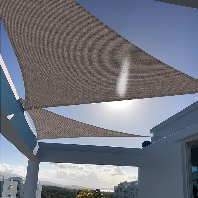 SUNNY GUARD Custom Size 12'x18'x21.66' Brown Sun Shade Sail Right Triangle UV Block Shade for Backyard Yard Patio Deck Garden(Customized)