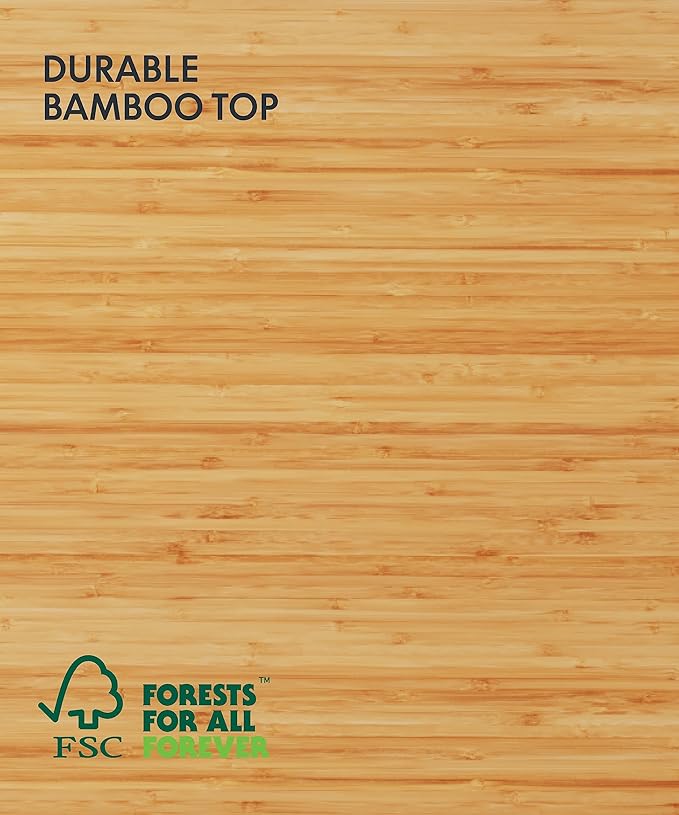 FLEXISPOT E6 MAX Bamboo Dual Motor 48x24 Inch 3-Stage Heavy Duty Standing Desk, 330lbs Weight Capacity, Height Adjustable Desk w/Cable Management & Wheels (Solid Bamboo Desktop + Black Frame)