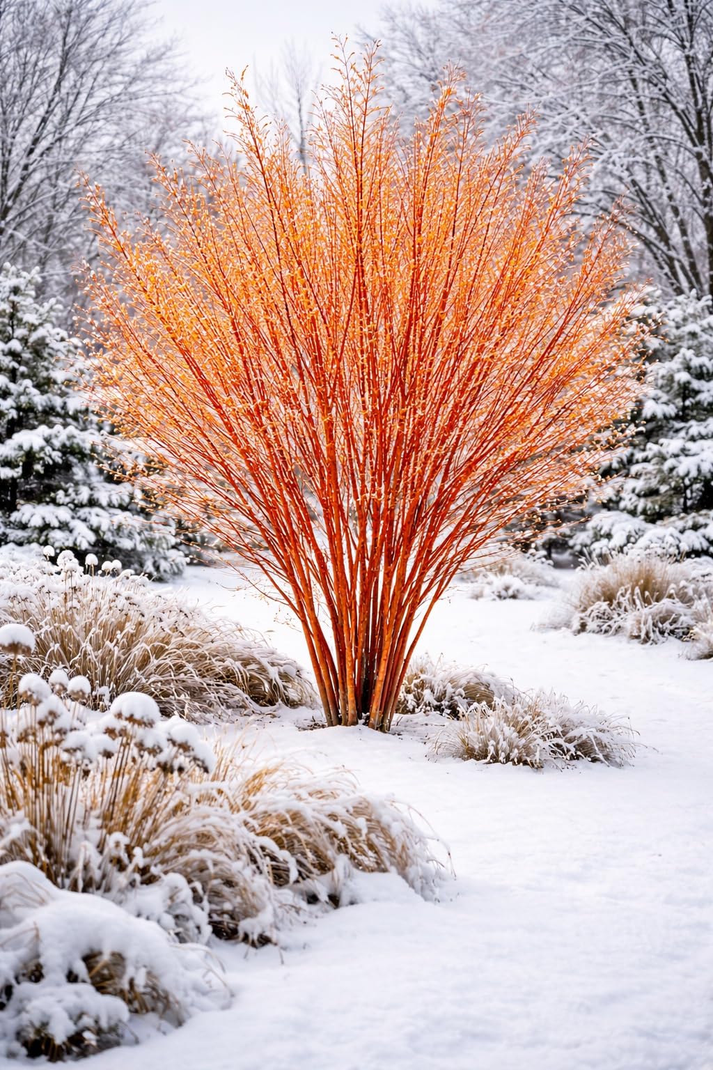 Flame Willow Tree Cuttings for Planting – Bright Red & Orange Stems – Fast Rooting Willow for Colorful Landscaping, Privacy & Winter Interest (5 Trees)