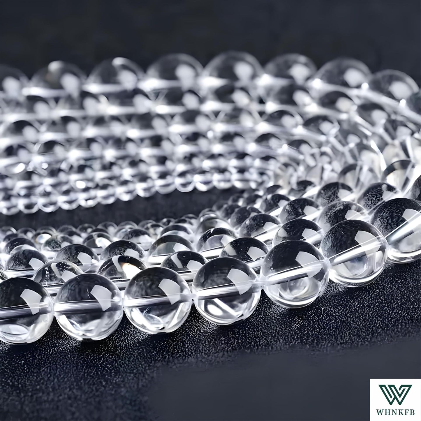 WHNKFB 8mm 50PCS Natural Clear Quartz Round Beads, High Clarity Loose Crystal Beads for Jewelry Making Craft - 4mm 6mm 8mm 10mm Options with Free Elastic Cord