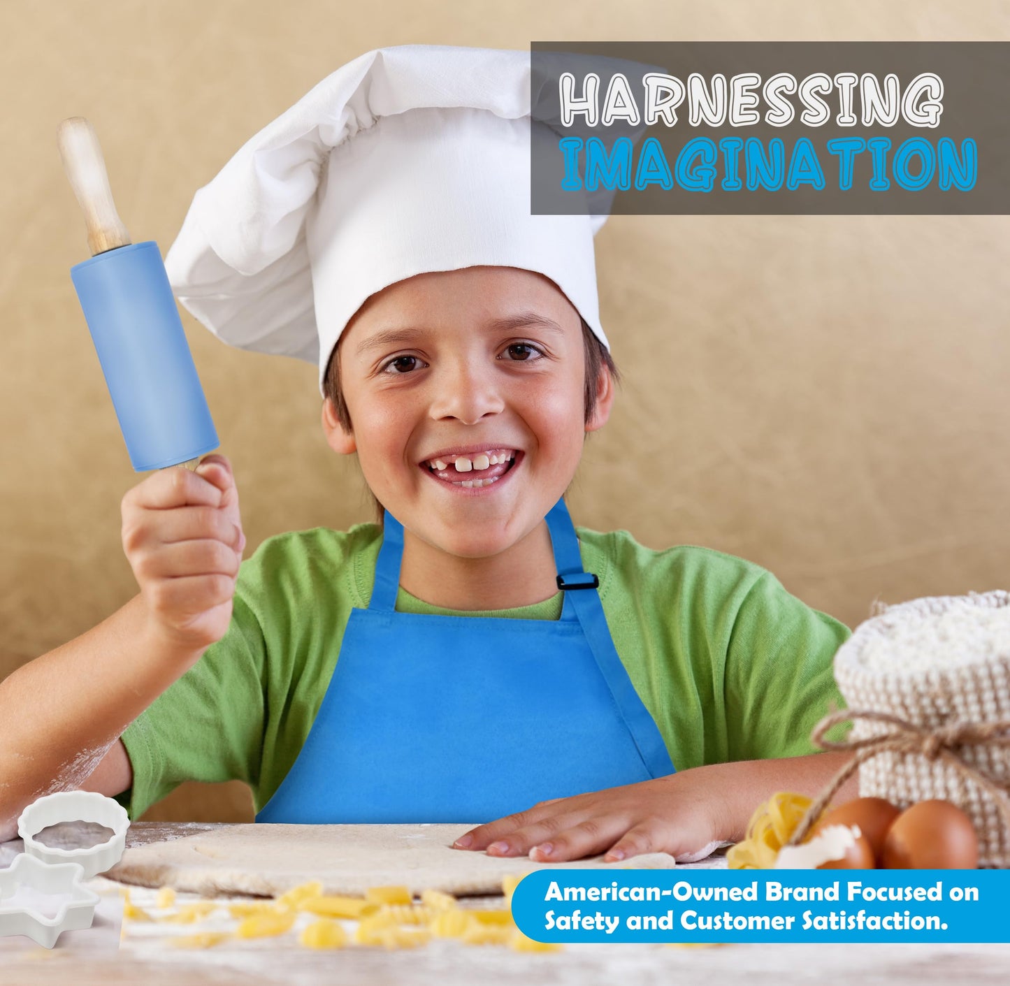 PERLLI Kids Real Cooking Set for Cooking and Baking – 31 Pc. Gift for Junior Chef with Real Utensils, Case & Safe Kids Knife Set for Boys & Girls – Fine Motor Skills & Fun for Children Ages 6+, Blue