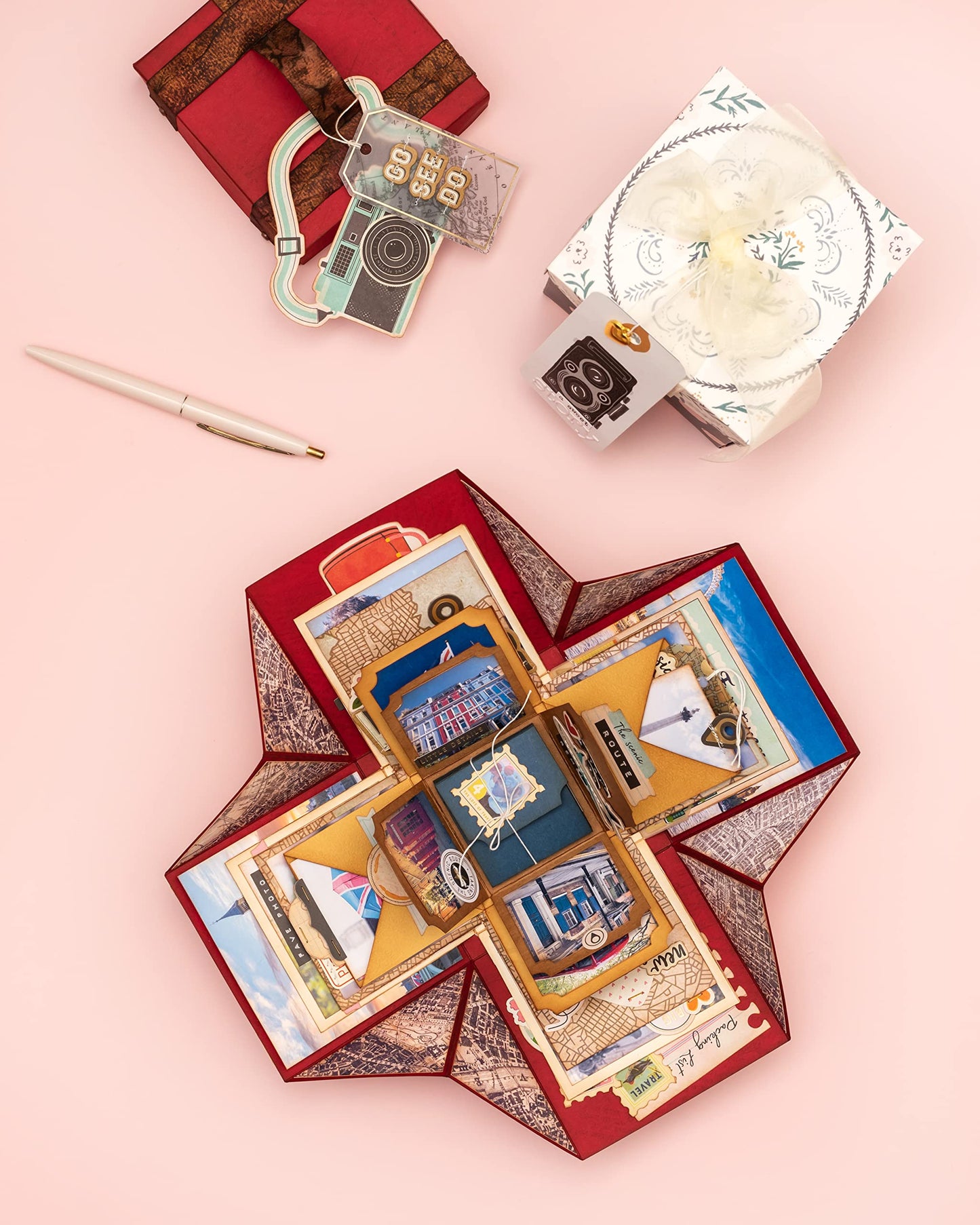 We R Memory Keepers Explosion Board, Make DIY Custom Explosion Boxes, for Memory Keeping, Gift Giving, with Guides, Measurements, and Templates, Crafting, Scrapbooking, Journaling, and More