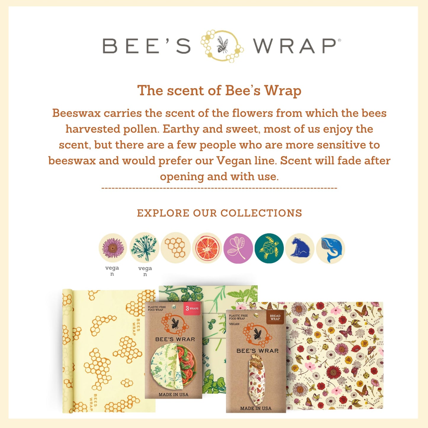 Bee's Wrap Beeswax Wraps for Food - Assorted 5 Pack of Beeswax Wraps - 2 Large & 3 Medium Wrap - Plastic Free Made in USA Reusable Natural Food Wrap - Honeycomb & Bees + Bears