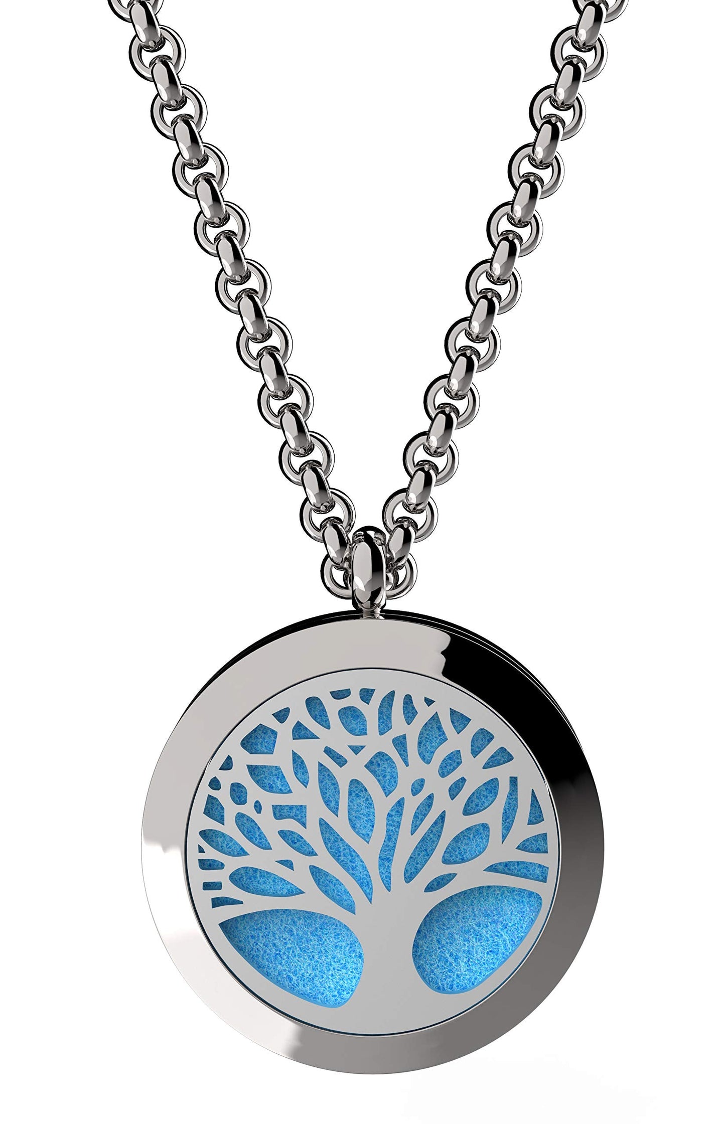 Wild Essentials Tree of Life Essential Oil Diffuser Necklace Gift Set - Includes Aromatherapy Pendant, 24" Stainless Steel Chain, Refill Pads and 10 ml Bottle of Inner Calm 100% Essential Oil