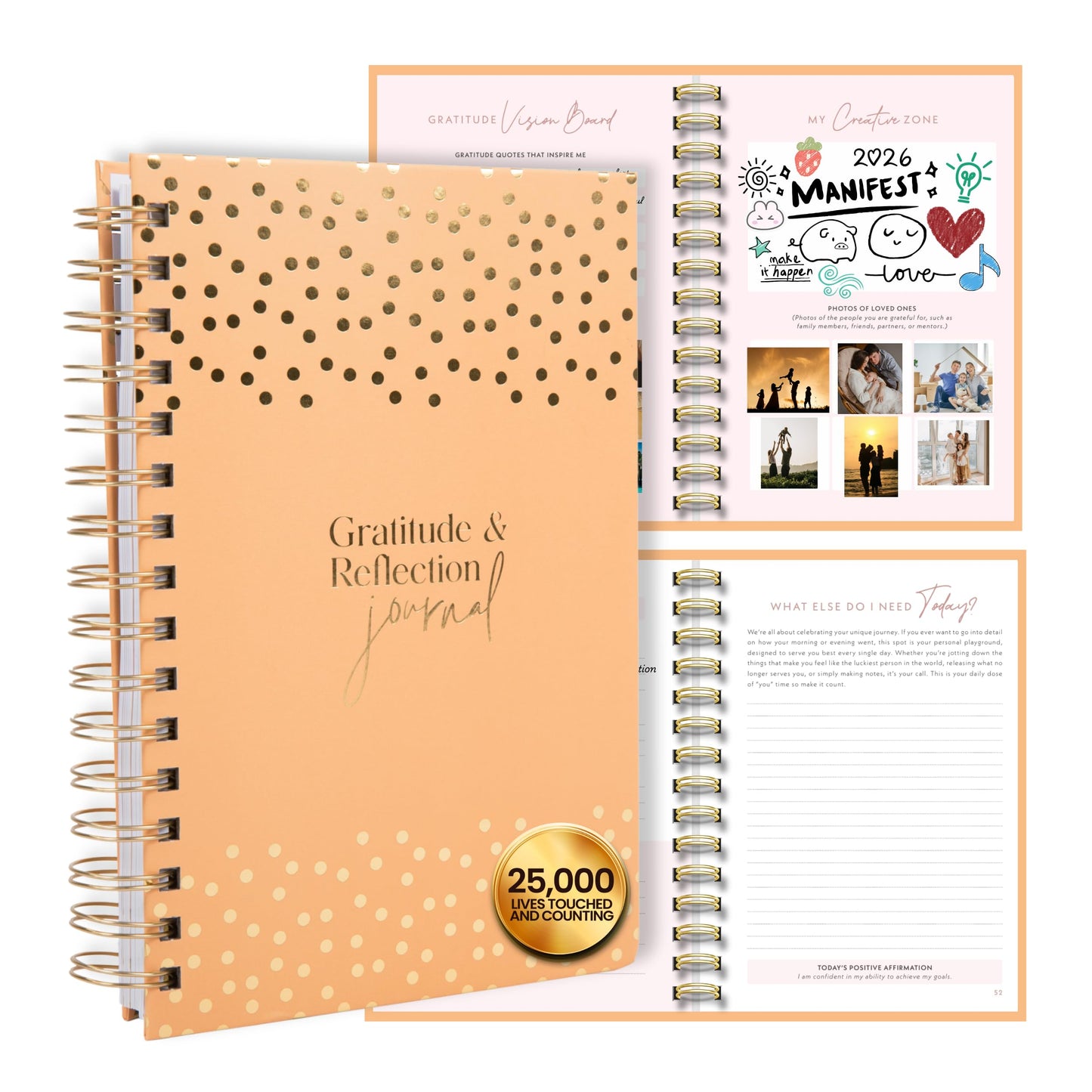 Shine Sparkle Slay Gratitude Journal for a Fresh Start | New Year Daily Reflection Practice, Undated 90-Day Journal with Unique Daily Affirmations, 250+ pages, Undated Planner Gifts A5