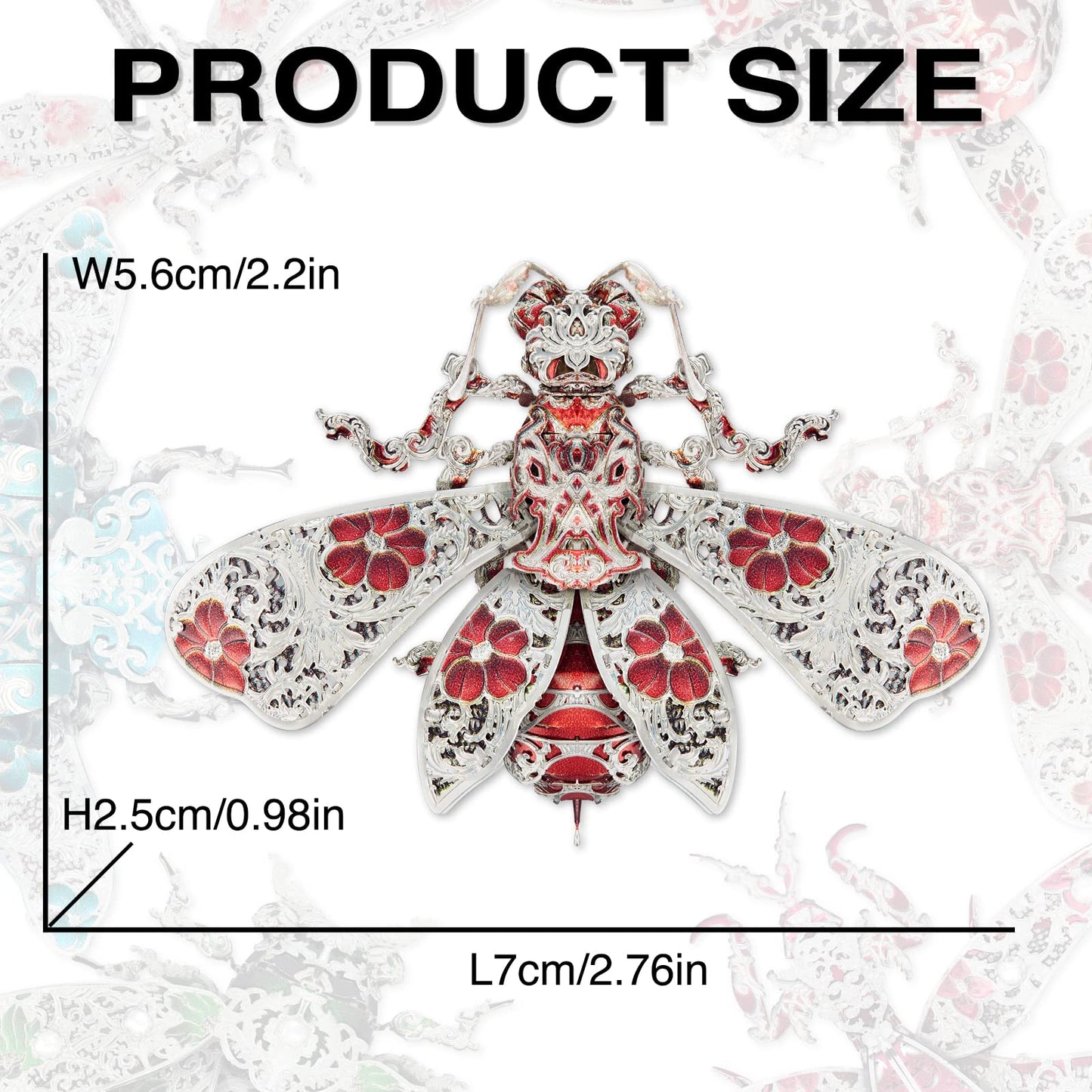 Piececool 3D Puzzles for Adults, Honey Bee 3D Metal Model Kits, Animal Model Building Kit for Stress Relief Insect Themed Fashion Brooch Assembling DIY Crafts