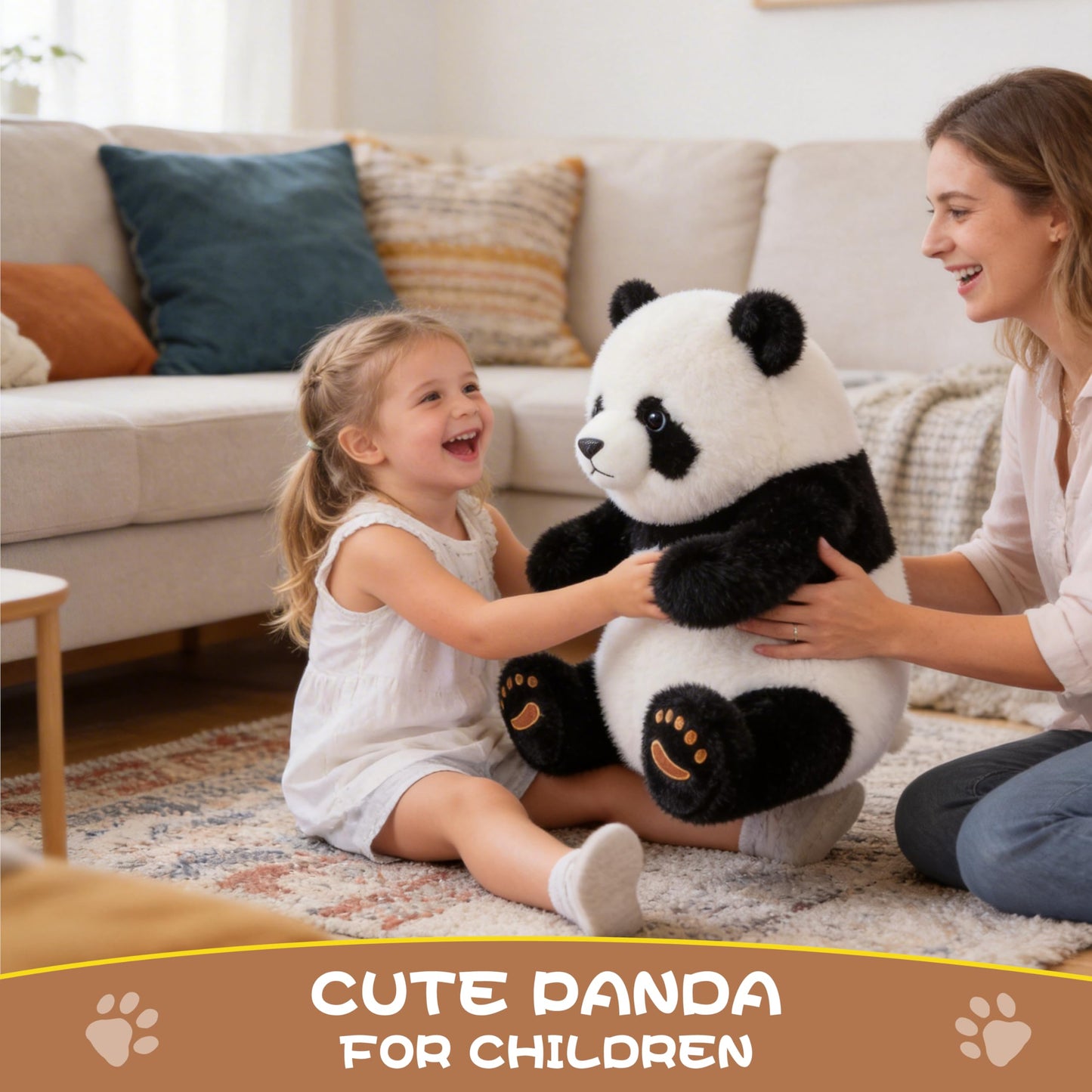 Riverwar Big Panda Stuffed Animal Plush Toy,18" Large Size Cute Giant Cuddly Soft Gift for Babies, Boys, Girls,Girlfriend on Christmas, Valentine's Day