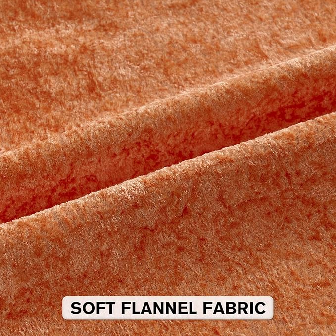 FUTEI Orange Flannel Throw Pillow Covers 20x20 Inch Set of 2,Soft Dimensional Textured Cushion Cases,Modern Home Decor for Couch Living Room