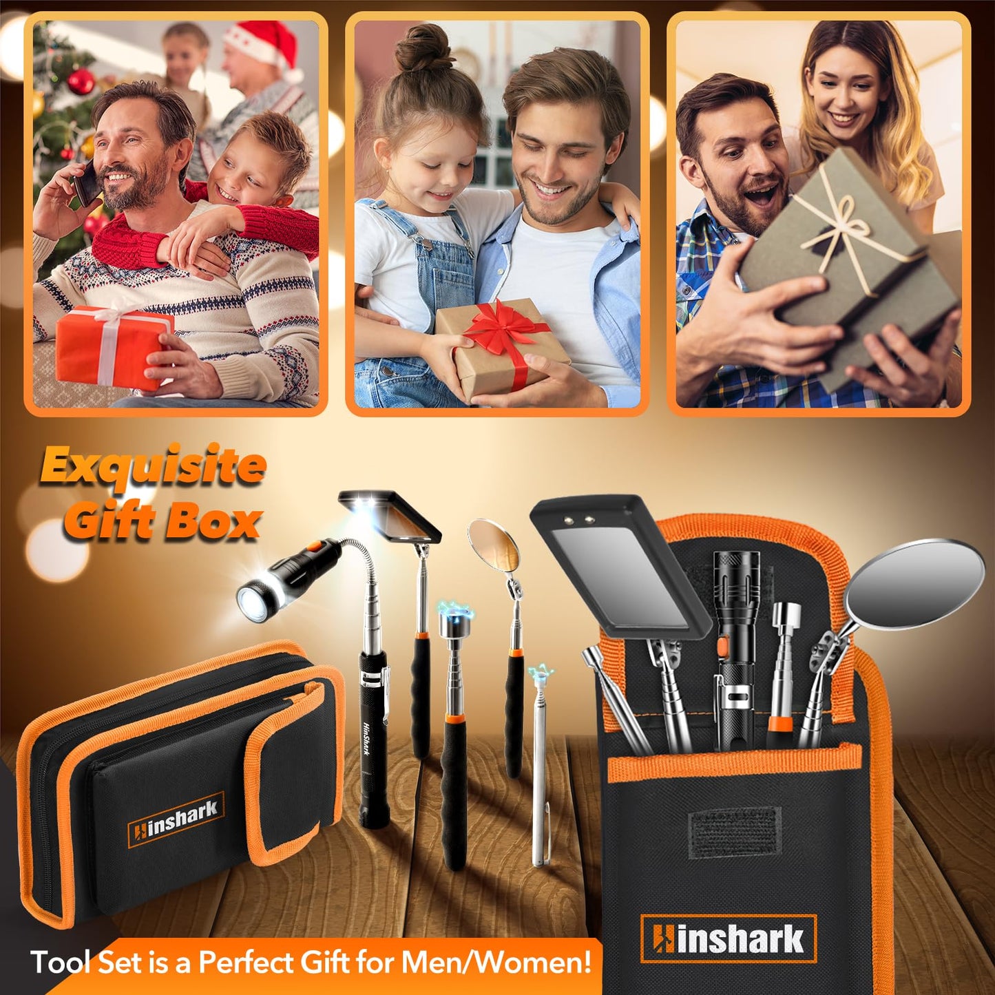 Gifts for Men, Extendable Telescoping Magnetic Pickup Tools Set, Anniversary Birthday Gift for Men Dad Husband Him, Unique Mens Gifts for Dad Who Have Everything, Cool Gadgets Tools for Men