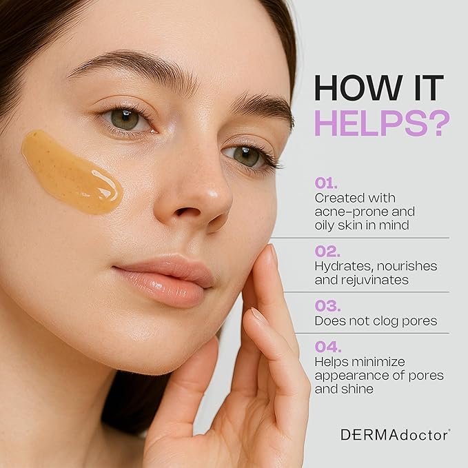 DERMAdoctor Picture Porefect Dermatologist Formulated Oil Free Facial Moisturizer, Pore Minimizer for Acne or Oily Skin, Daily Face Lotion for Men & Women with Zinc & Copper Peptides - 1.69 oz