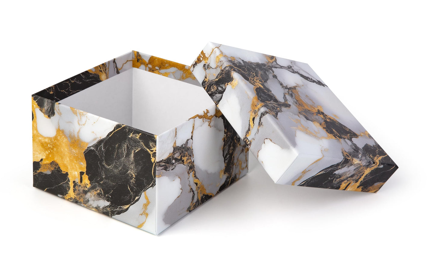 Sorarto Square Gift Boxes with Lids 4pc Set | Gold Marble Nesting Gift Boxes for Presents Birthday Wedding Bridesmaid Christmas