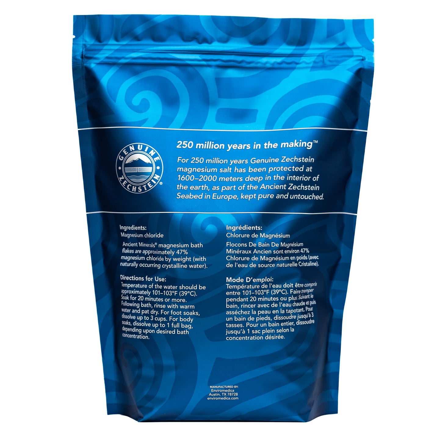 Ancient Minerals Magnesium Bath Flakes – Pure Zechstein Magnesium Chloride for Soaking and Whole-Body Replenishment, 8 lb Bag