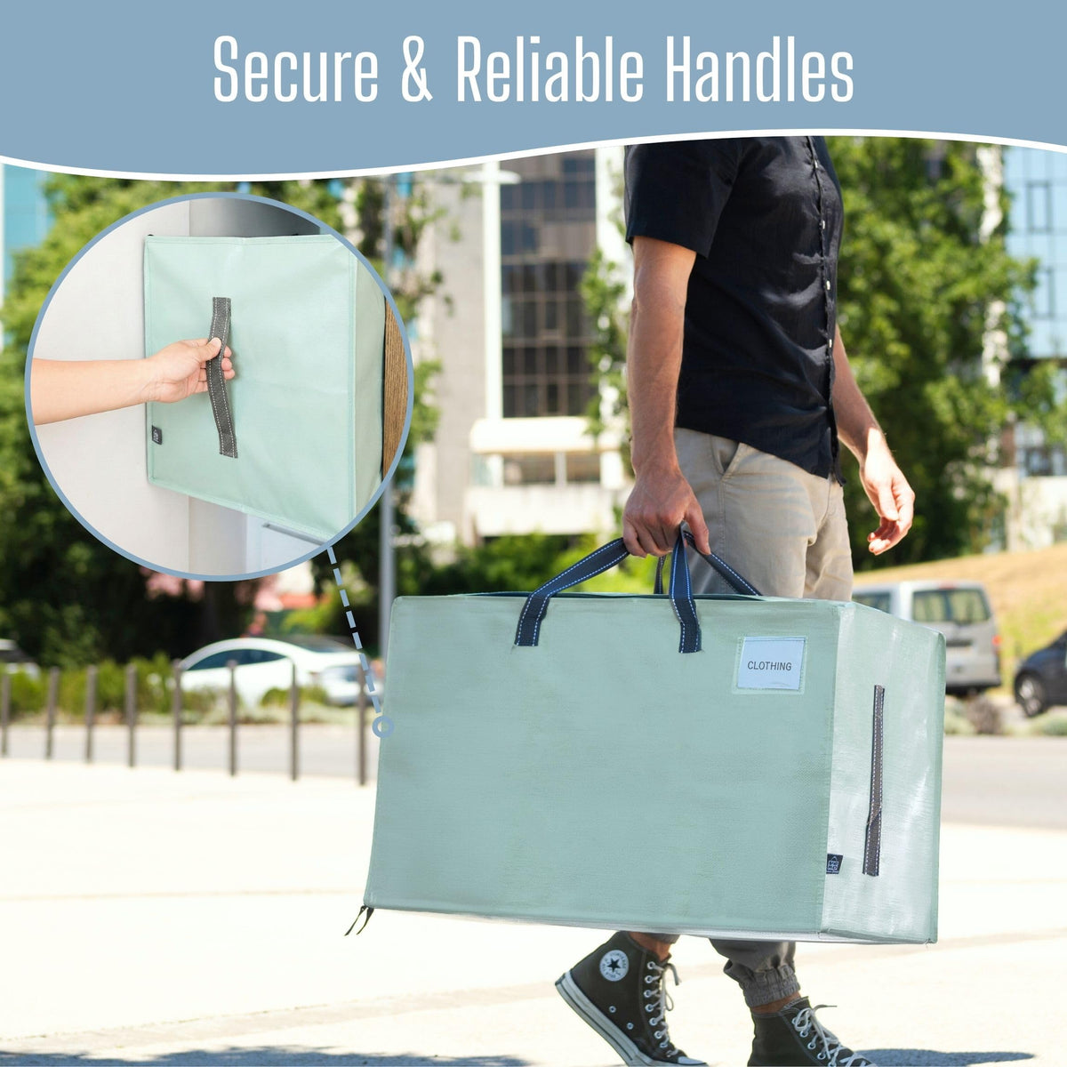 4 Pack Extra Large Heavy Duty Moving Bags with Wide Opening & Reinforced Handles (4 Count)