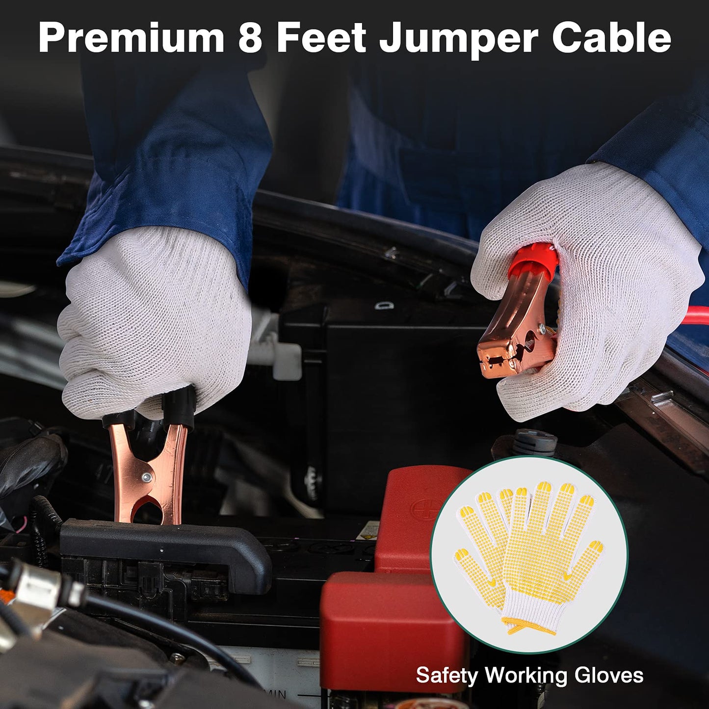 WETBAS Car Roadside Emergency Kit, Auto Vehicle Safety Emergency Road Side Assistance Kits Essentials, with Jumper Cables, Safety Hammer, Reflective Warning Triangle
