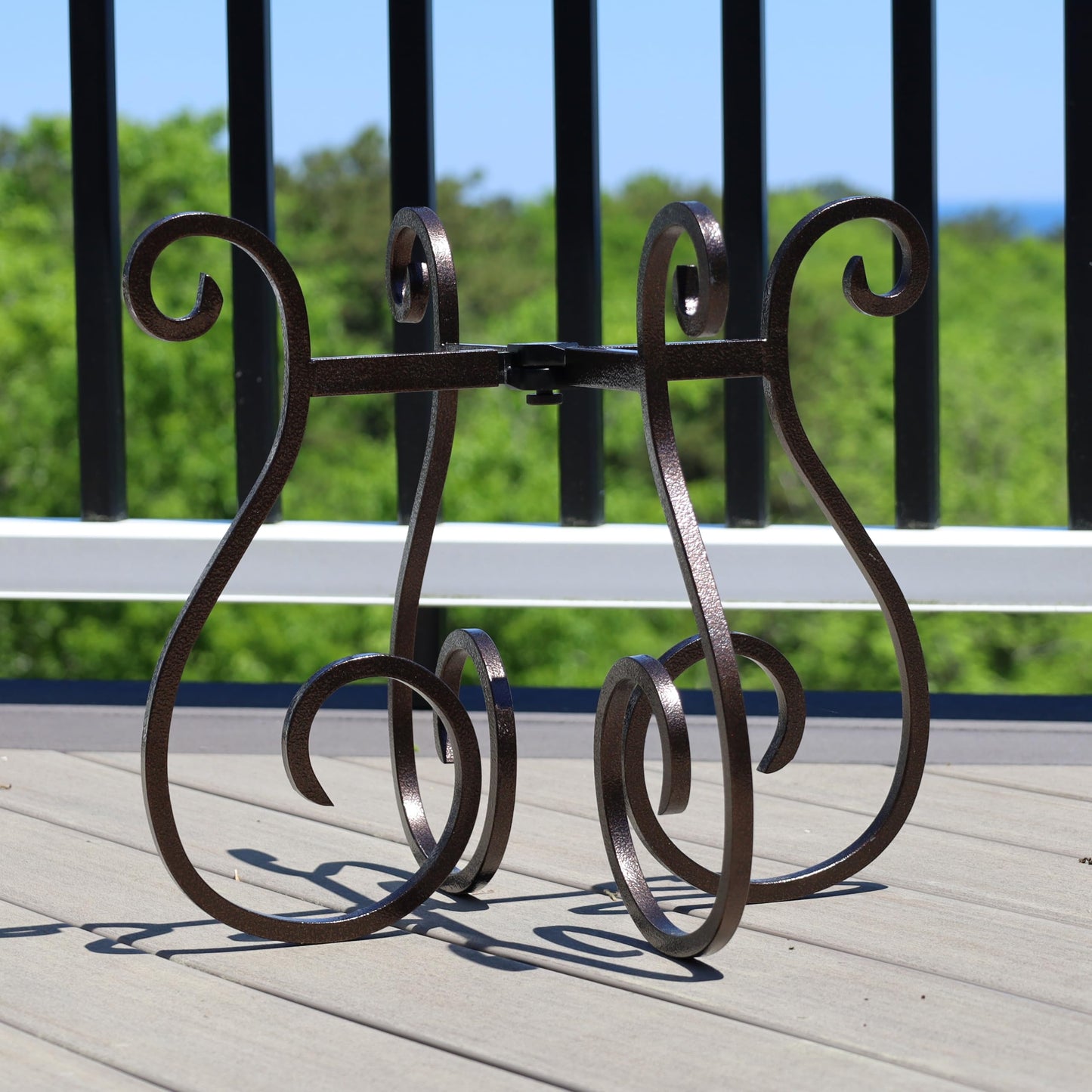 Gardien Adjustable Plant Stand Indoor Outdoor, Mid Century Modern Medal Holder for Large Planters