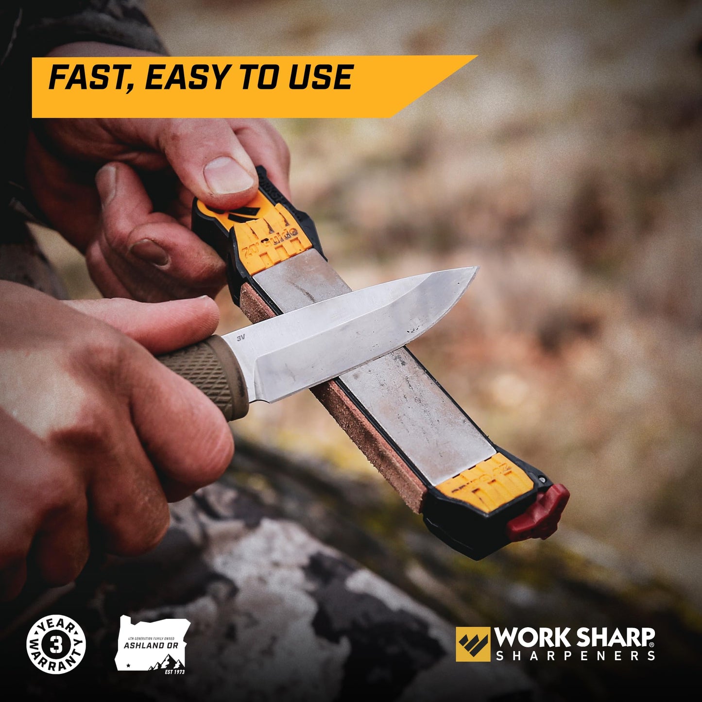 Work Sharp Guided Field Sharpener, Compact Travel Knife Sharpener Tool