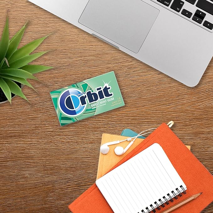 Orbit Sweet Mint Sugar Free Chewing Gum Bulk, 12 Packs, 14 Pieces Each (168 Total)