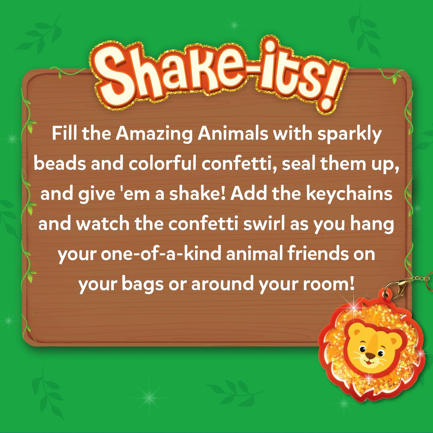 Skillmatics Shake-its – Glitter Craft Kit for Kids, DIY Animal Arts & Crafts with Keychains, Mess-Free Activity, Travel Toy, Birthday Gift for Girls & Boys Ages 4, 5, 6, 7, 8, 9