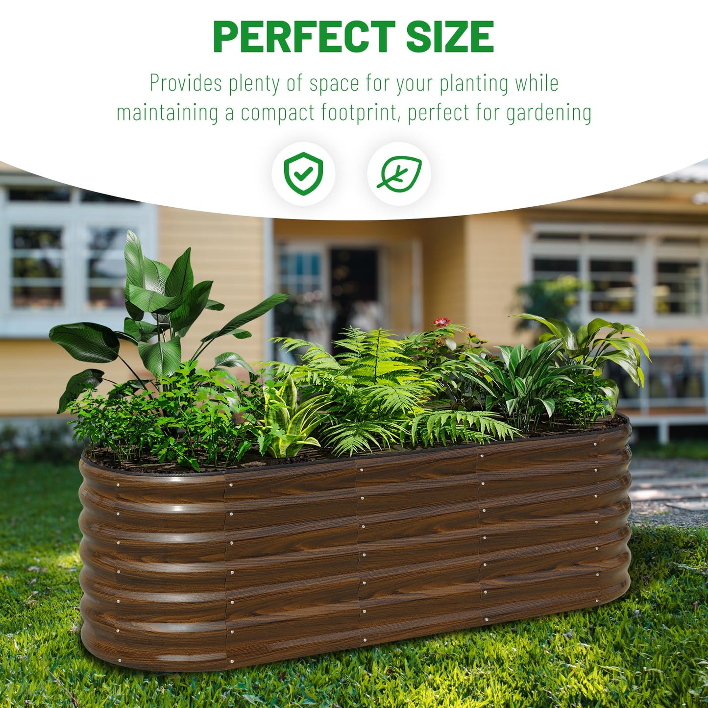 SnugNiture Galvanized Steel Raised Garden Bed Kit - 6x2x2 ft Large Metal Planter Box for Vegetables, Flowers, Herbs | Easy Assembly, Open Bottom Design