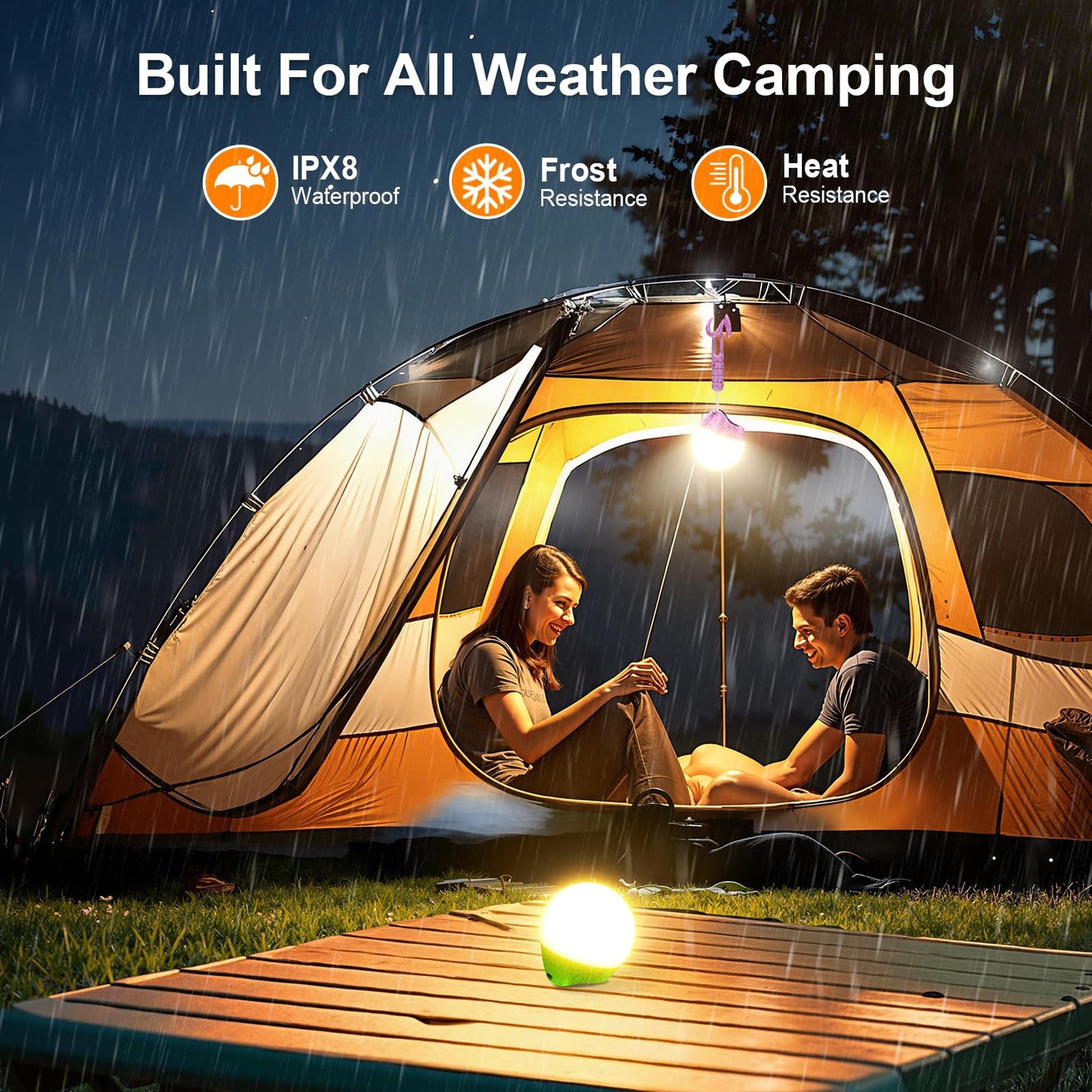 LETMY Rechargeable Camping Lights, 4 Pack Portable Tent Lights with 4 Lighting Modes, 150LM Mini Camping Lantern Waterproof, Only 20g Hanging Tent Lantern for Hiking Power Outages Emergency Kids Gift