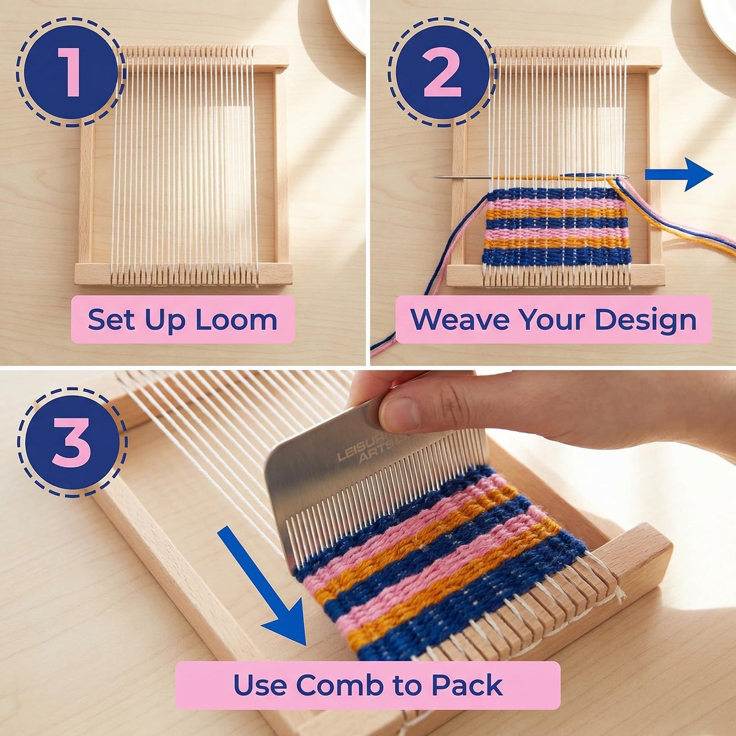 Leisure Arts Loom Bracelet Weaving, Bracelet Maker, Weaving Loom, Bead Loom, Bracelet Making Kit String, Weaving Kit, Beading Loom, Friendship Bracelet Making Kit, Weaving Loom for Adults