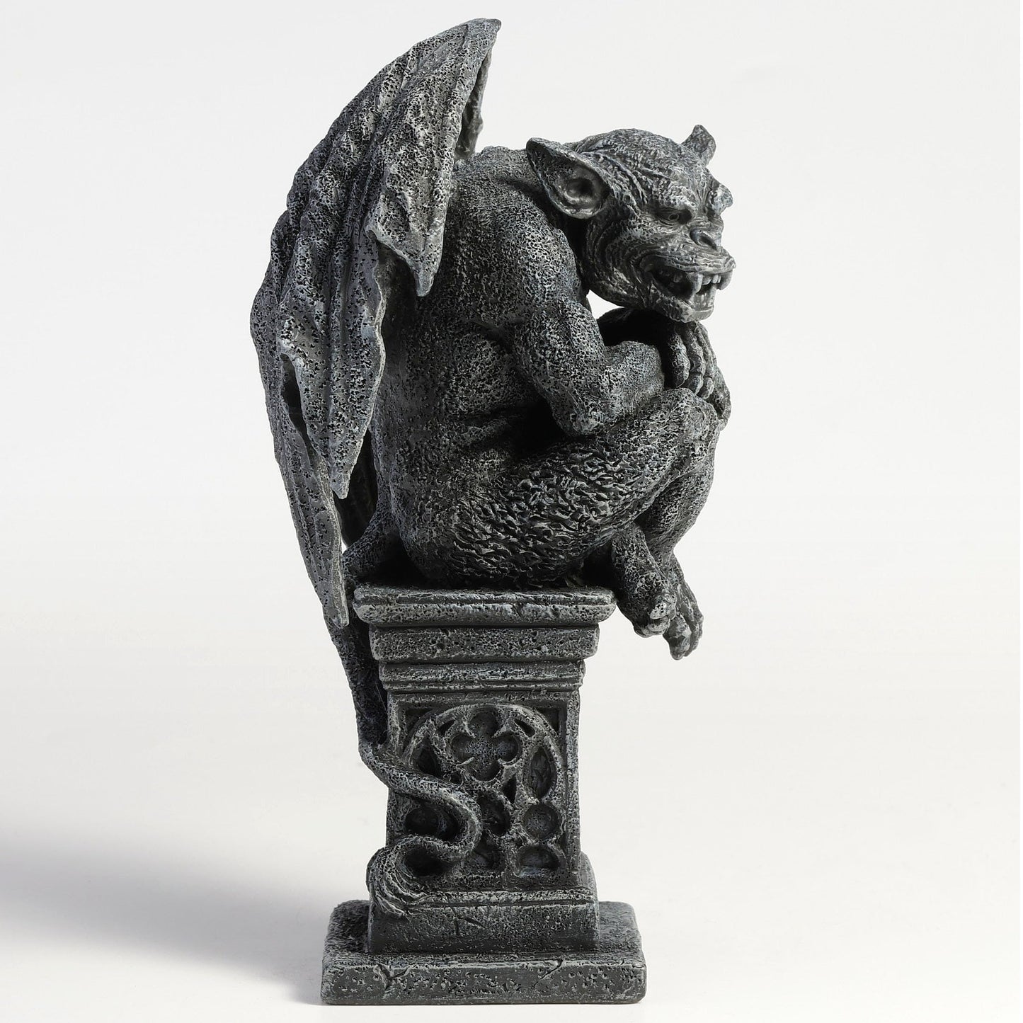 Veronese Design 7 1/8 Inch Beast Gargoyle on Pedestal Sitting Leg Crossed Polyresin Collectible Statue Figurine Gothic Fantasy Decor for Home or Gift