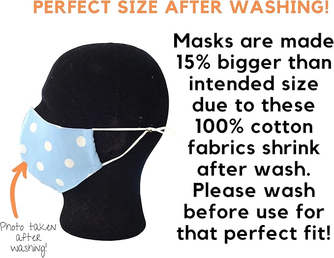 HOPE LOVE SHINE Face Mask Adjustable Filter Pocket Reusable Breathable Washable Cloth Mask Face Masks for Women Men - 3 Pack