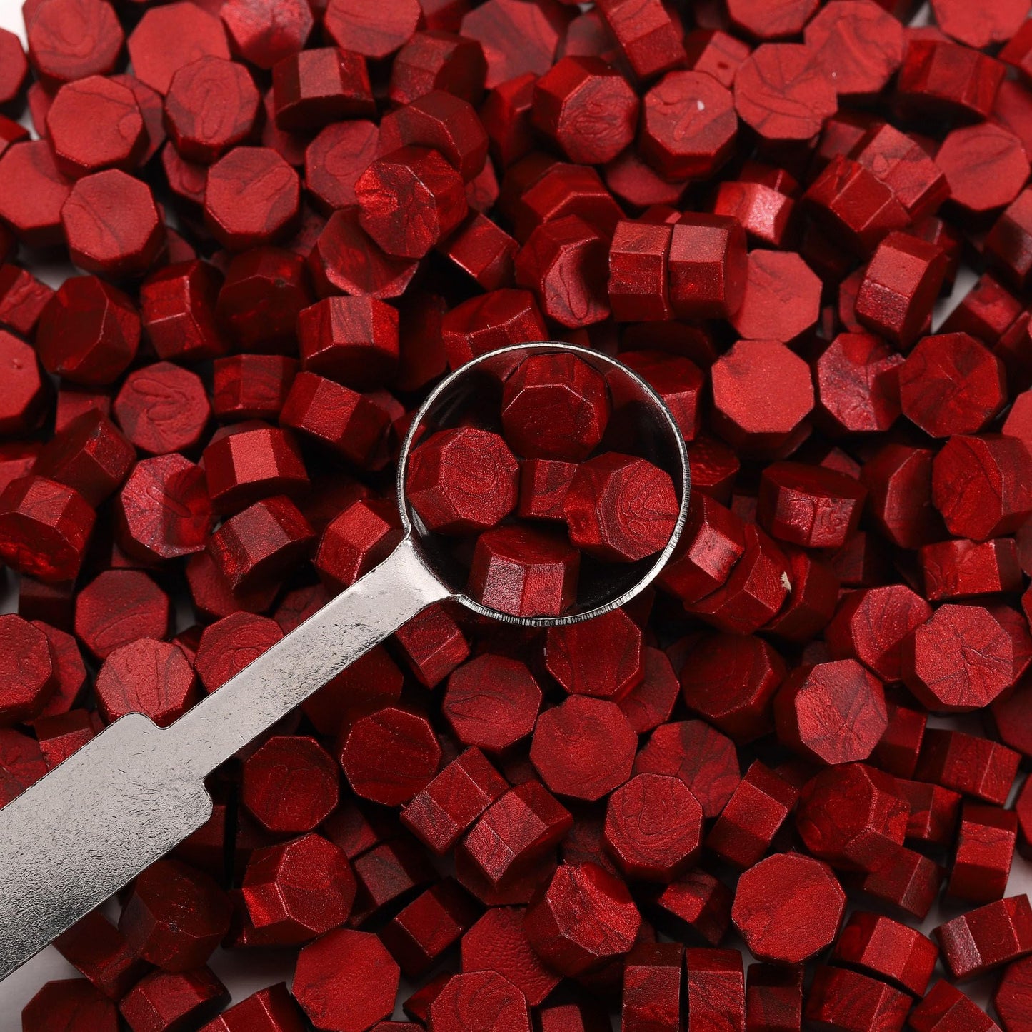 Yoption 360Pcs Blood Red Sealing Wax Beads with 2 Spoons and 4 Tea Candles for Wax Seal Stamps, Cards, Wedding Invitations, Wine Packaging, Gift Wrap, Envelopes
