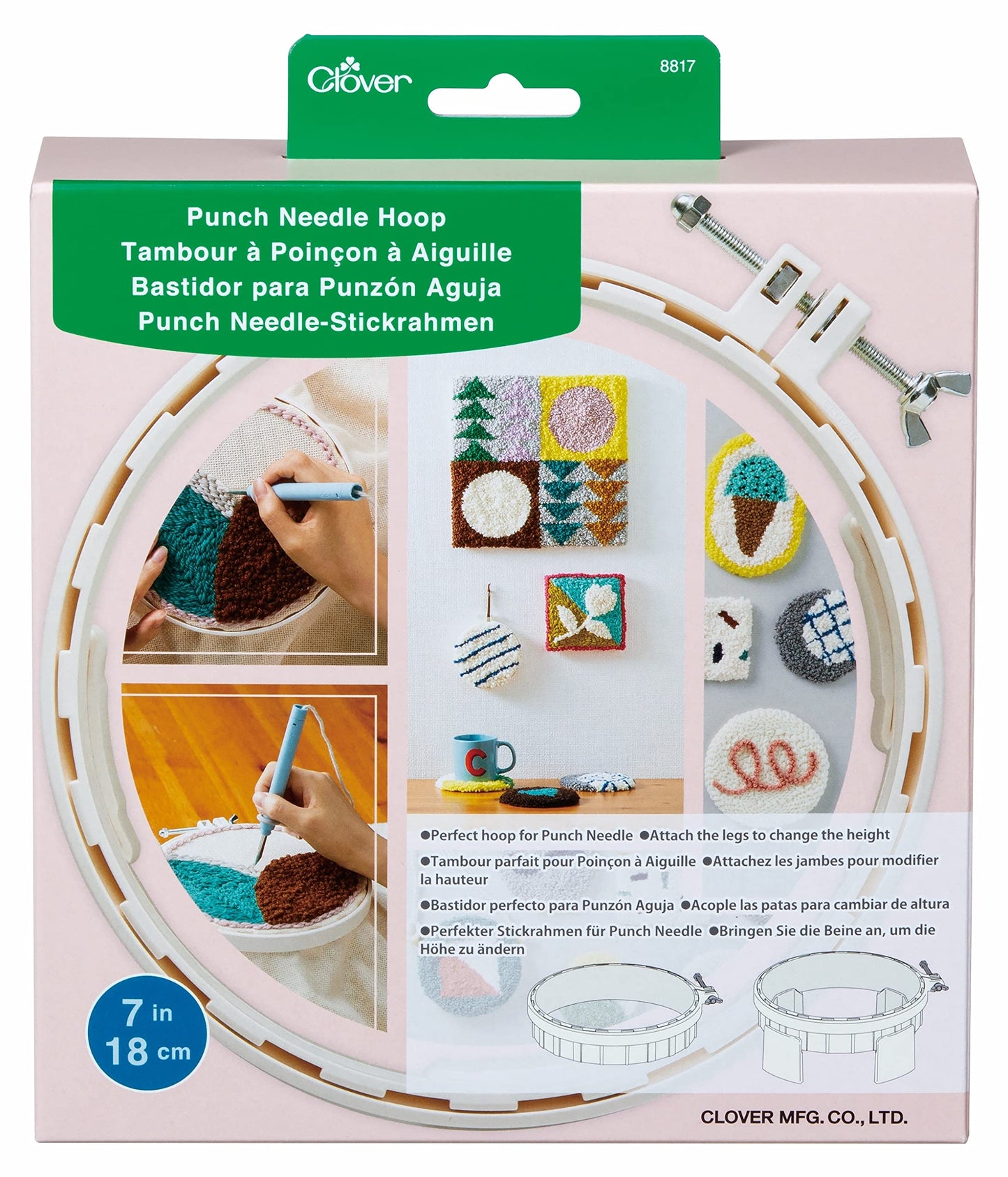 Clover Punch Needle Hoop