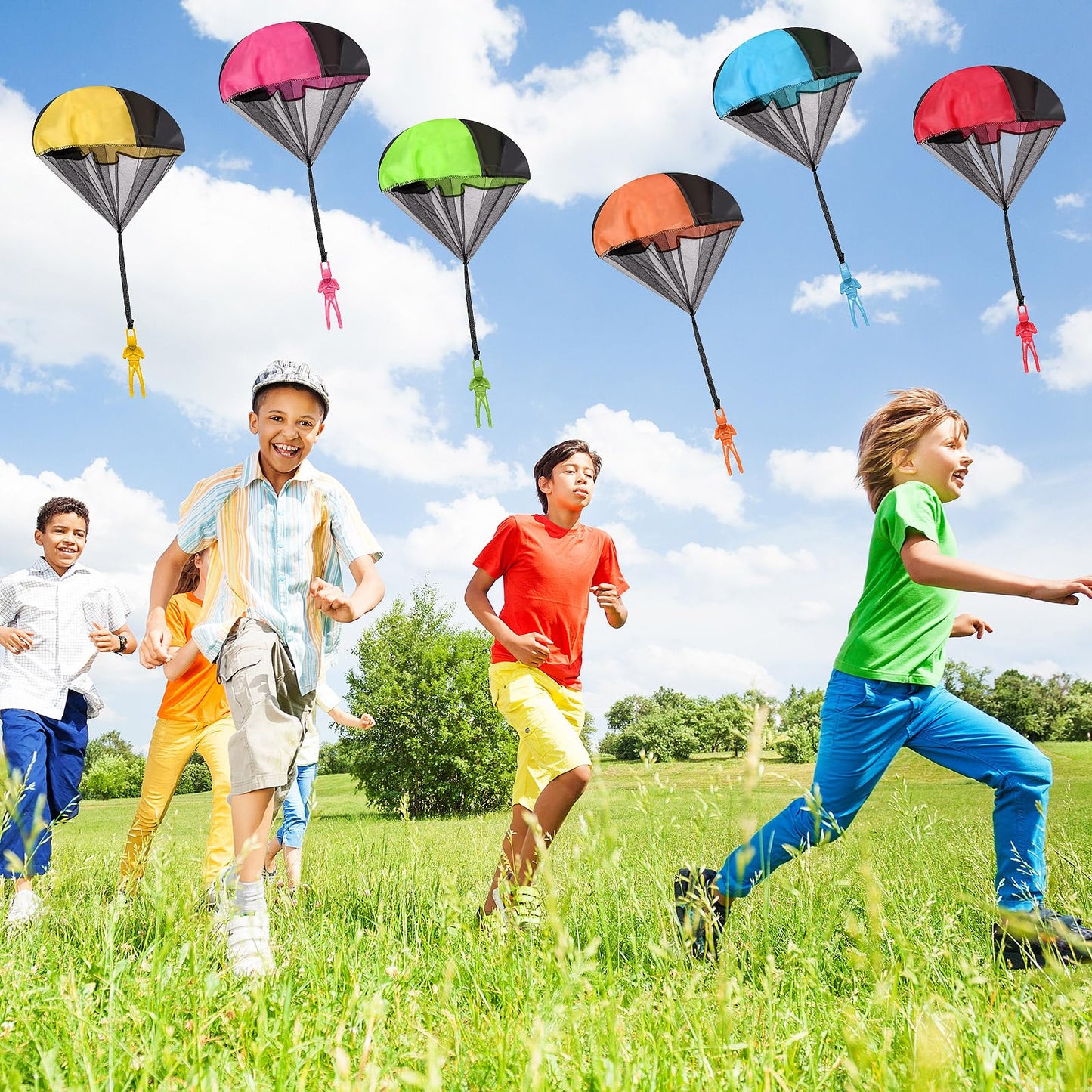 Wizzosivoor 36PCS Parachute Toy, No Tangle Throwing Men, Hand Throw Army Man, 6 Colors - Party Gifts, No Battery or Assembly Required