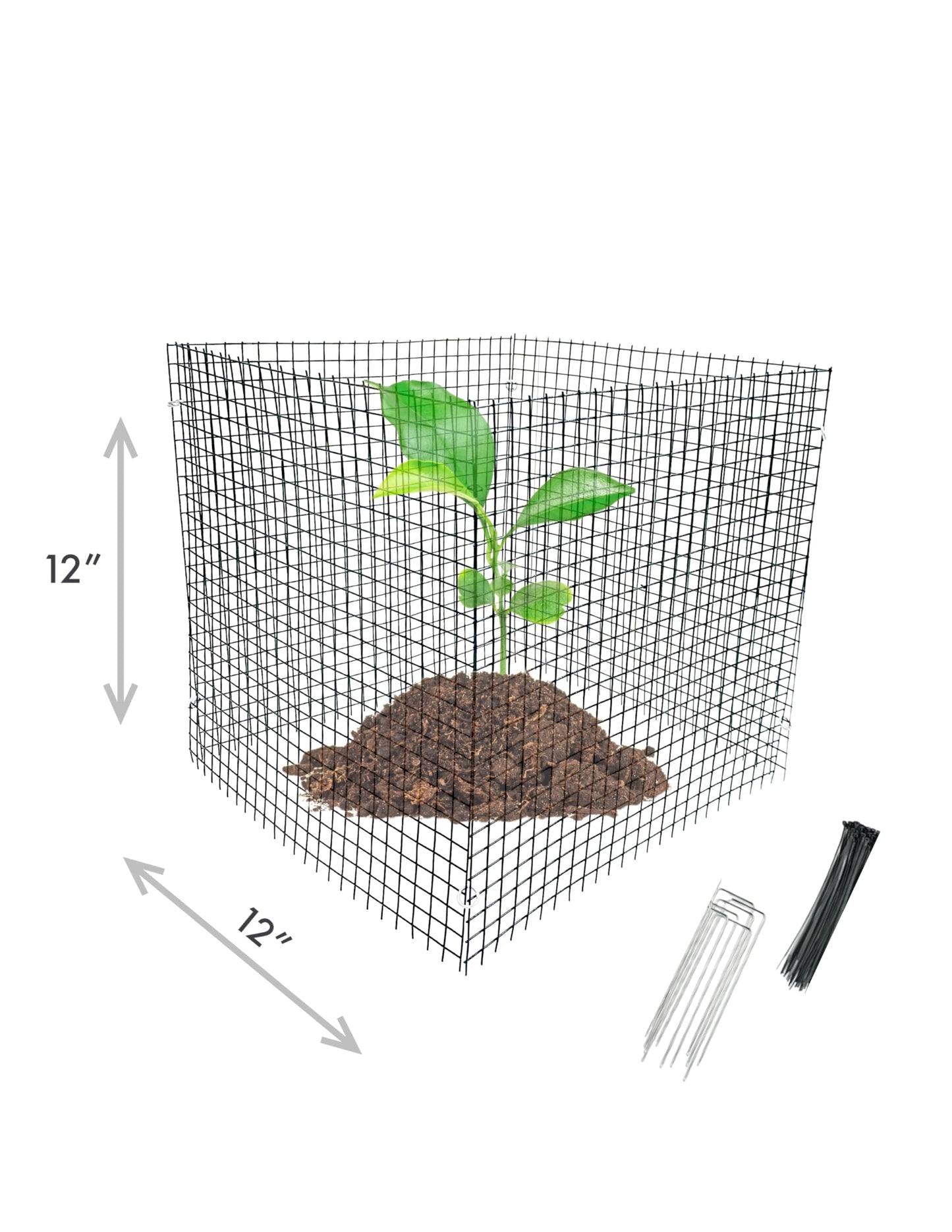 6 New Small Wire Plant Protectors, 12" Square, 12" high (Vinyl Coated Rust Resistant Wire)