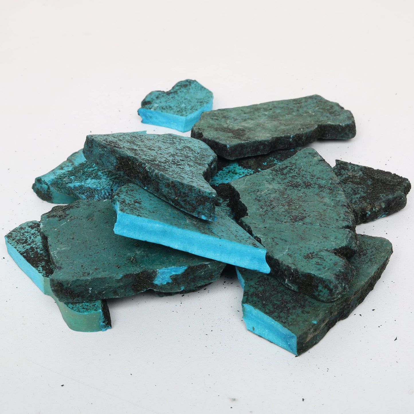 REAL-GEMS Natural Raw Healing Crystals Rough Stones for Tumbling, Cabbing, Polishing, Wire Wrapping, Wicca & Reiki Crystal Healing, Mix Gemstones,7 Chakra (Turquoise Plate)