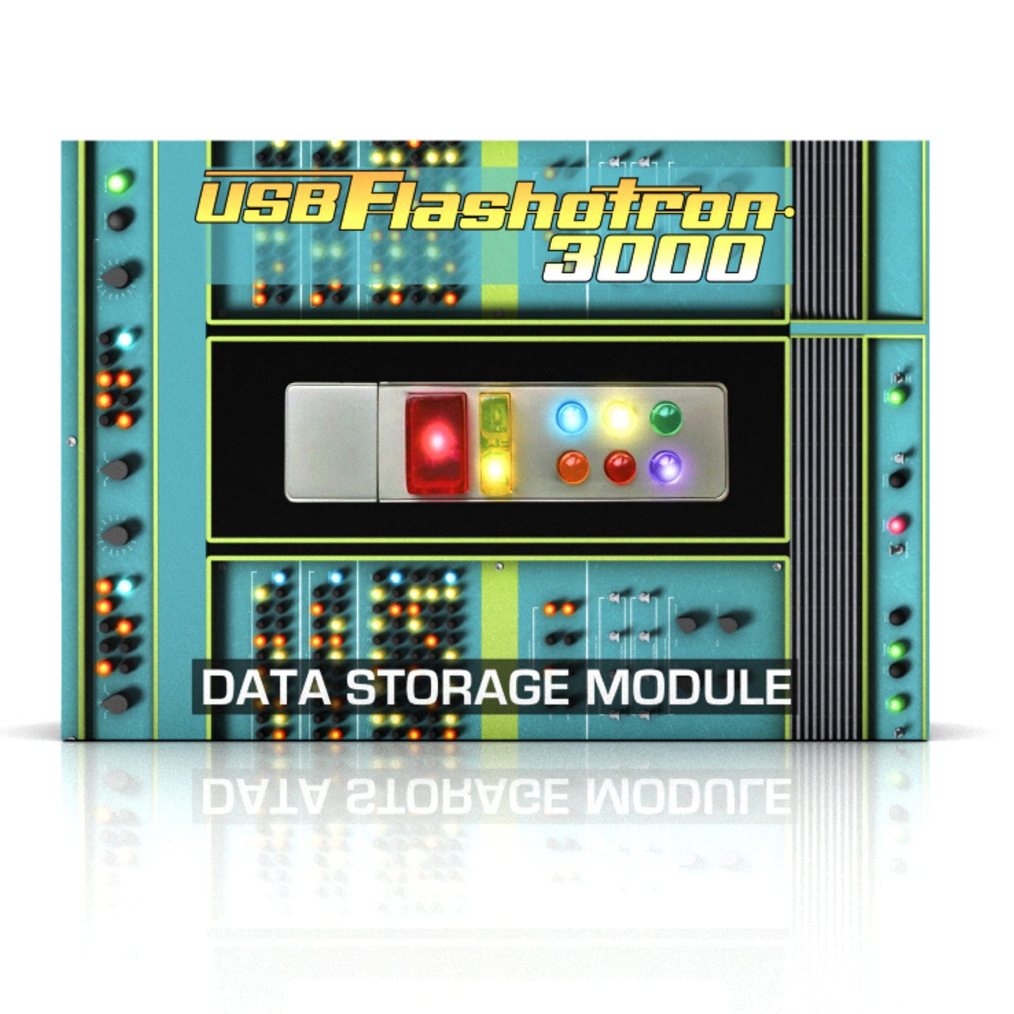 Retro USB Light Up Memory Stick, Flash Drive w/LED 1950's Retro Sci-fi Space Age Action and Totally Cool Storage/Gift Box (Matte Finish)
