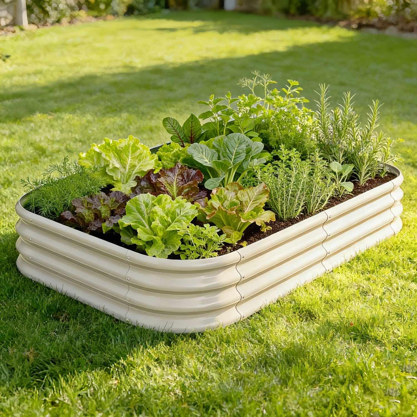 Annoell 6x4x1 ft Galvanized Raised Garden Bed - 12" Tall Tall Metal Planter Boxes Outdoor for Vegetable Herbs, Modular Raised Flower Bed with Rust Resistant Coating for Outside Backyard - Moss Green