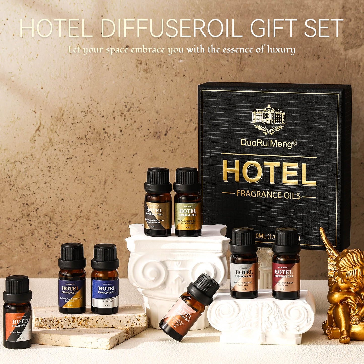 Hotel Diffuser Oil Gift Set - Inspired by 5-Star Hotel Scents - My Way,Ritz - C,Westin White Tea,Baccarat,Four Seasons,Hilton,Beachfront Villa,Paris Coast, Fragrance Oil Set