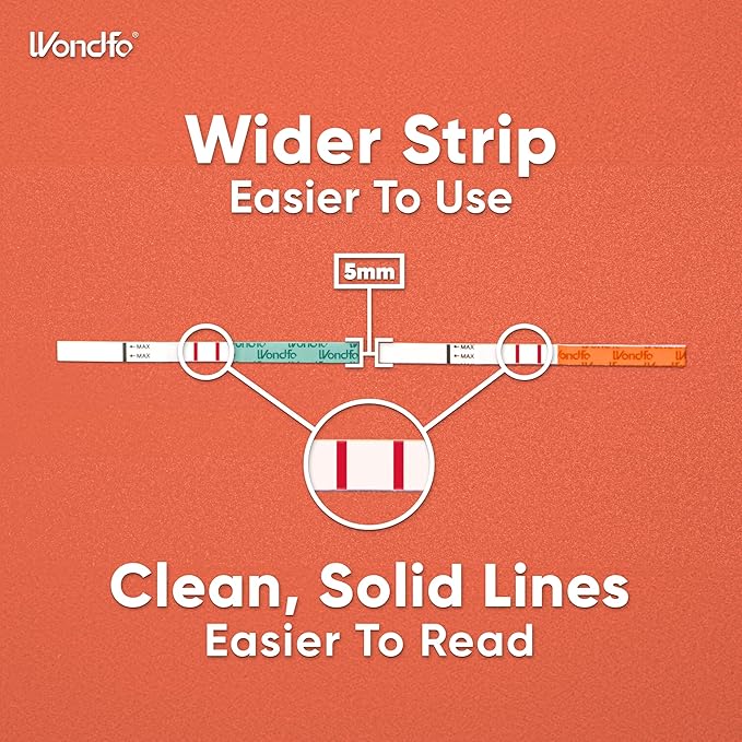Wondfo 100 Ovulation Test Strips and 20 Pregnancy Test Strips Kit - Rapid Test Detection for Home Self-Checking Urine Test (100 LH + 20 HCG)