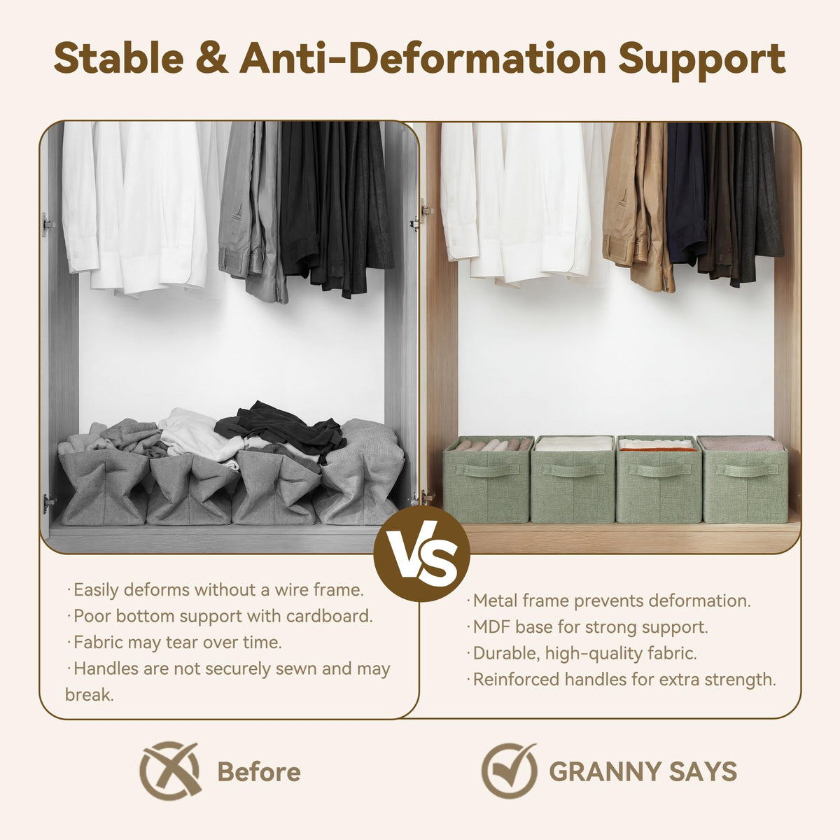 Storage Bins for Closet (2 Count)